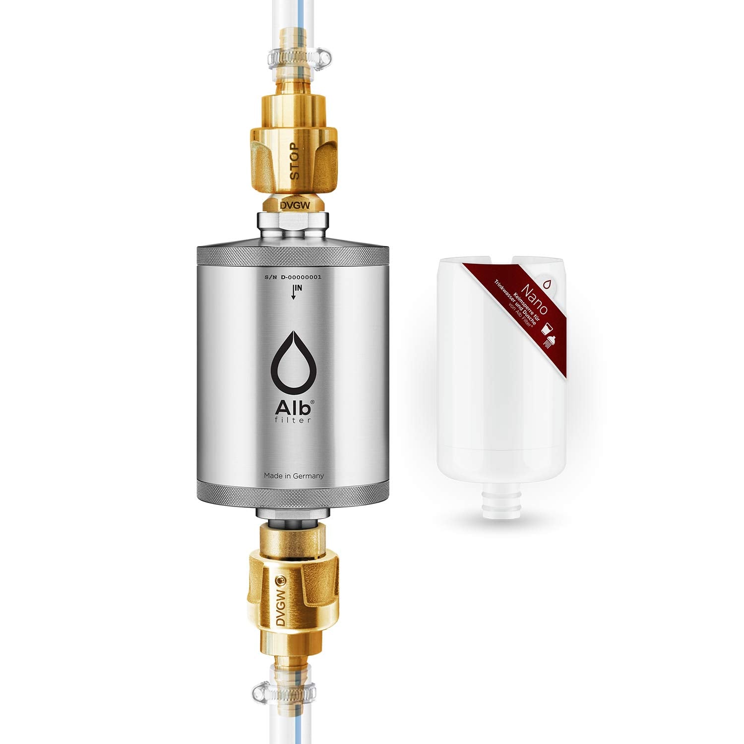 Alb Filter® TRAVEL Nano Trinkwasserfilter - Keimsperre für den Festeinbau Edelstahl Natur