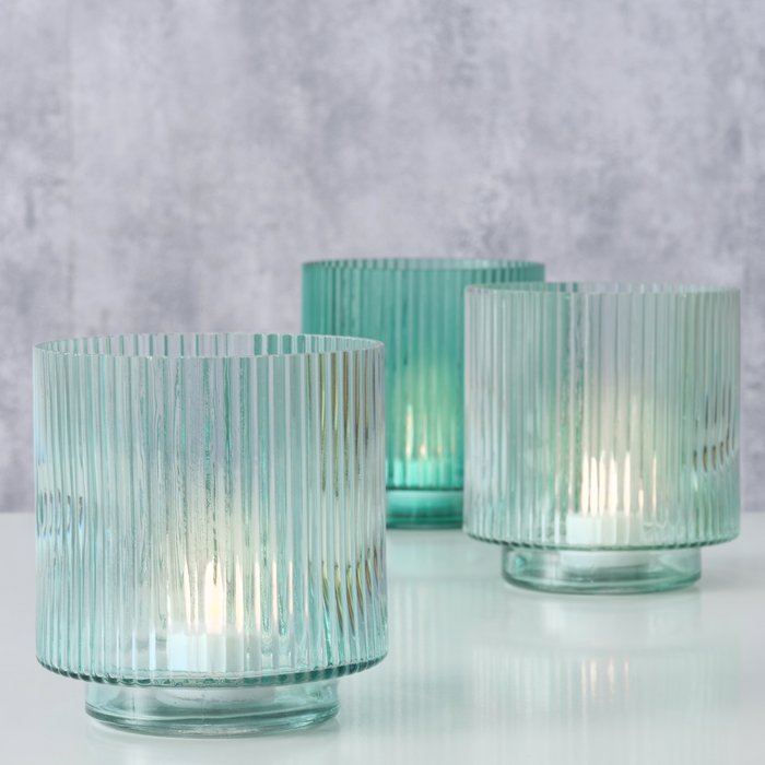 Portavelas de cristal auténtico Isara