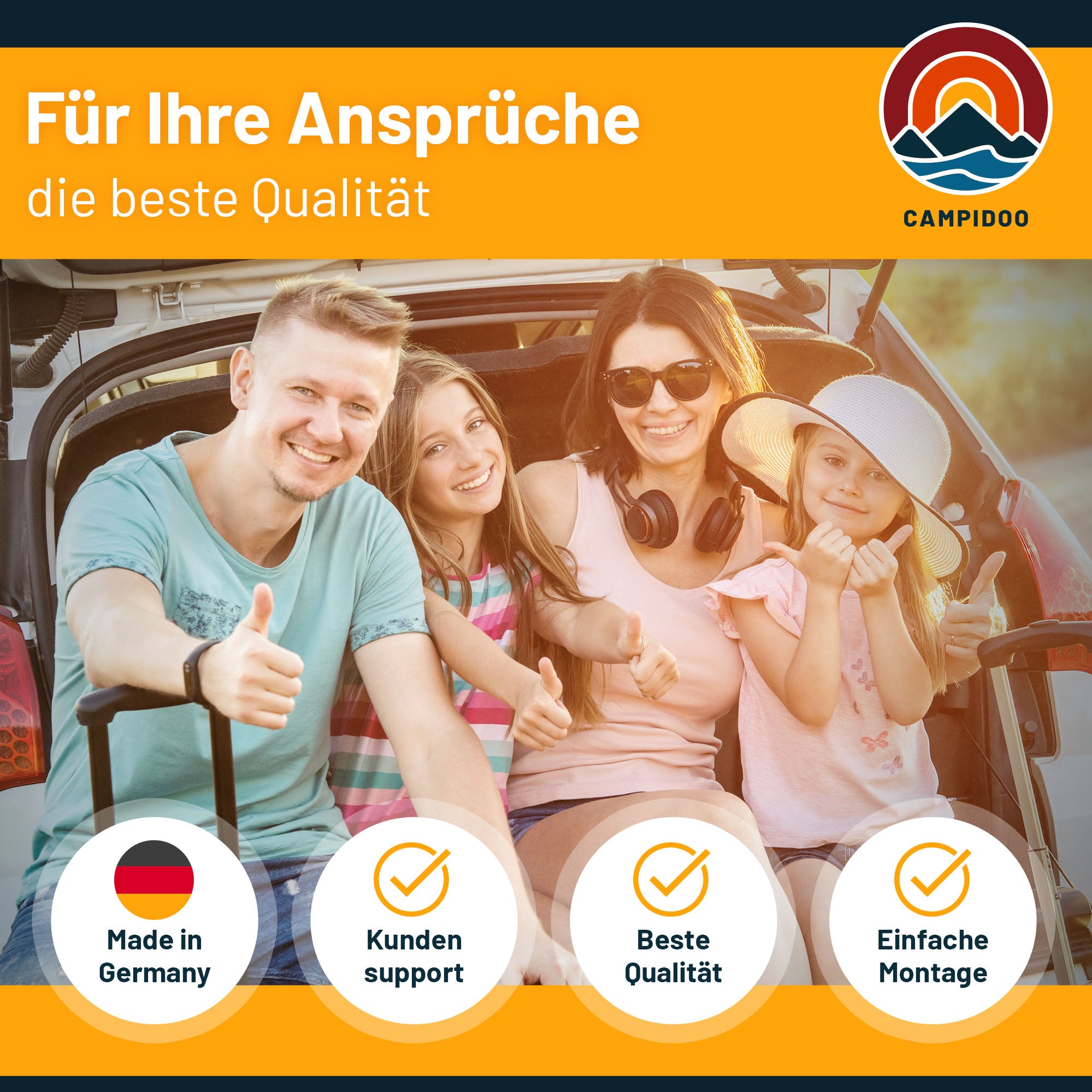 Camping Aufkleber "Ab ans Meer"