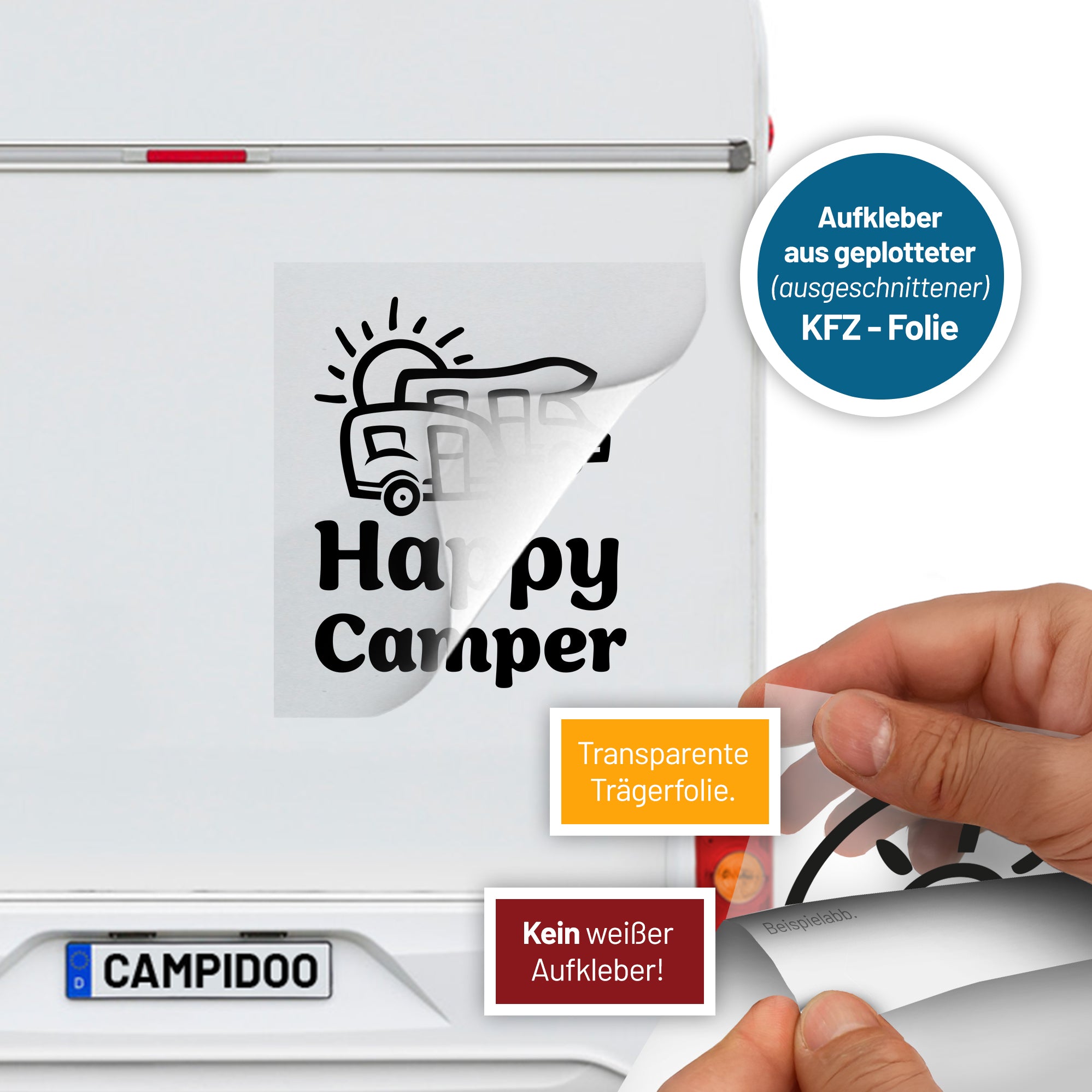 Aufkleber „Happy Camper“