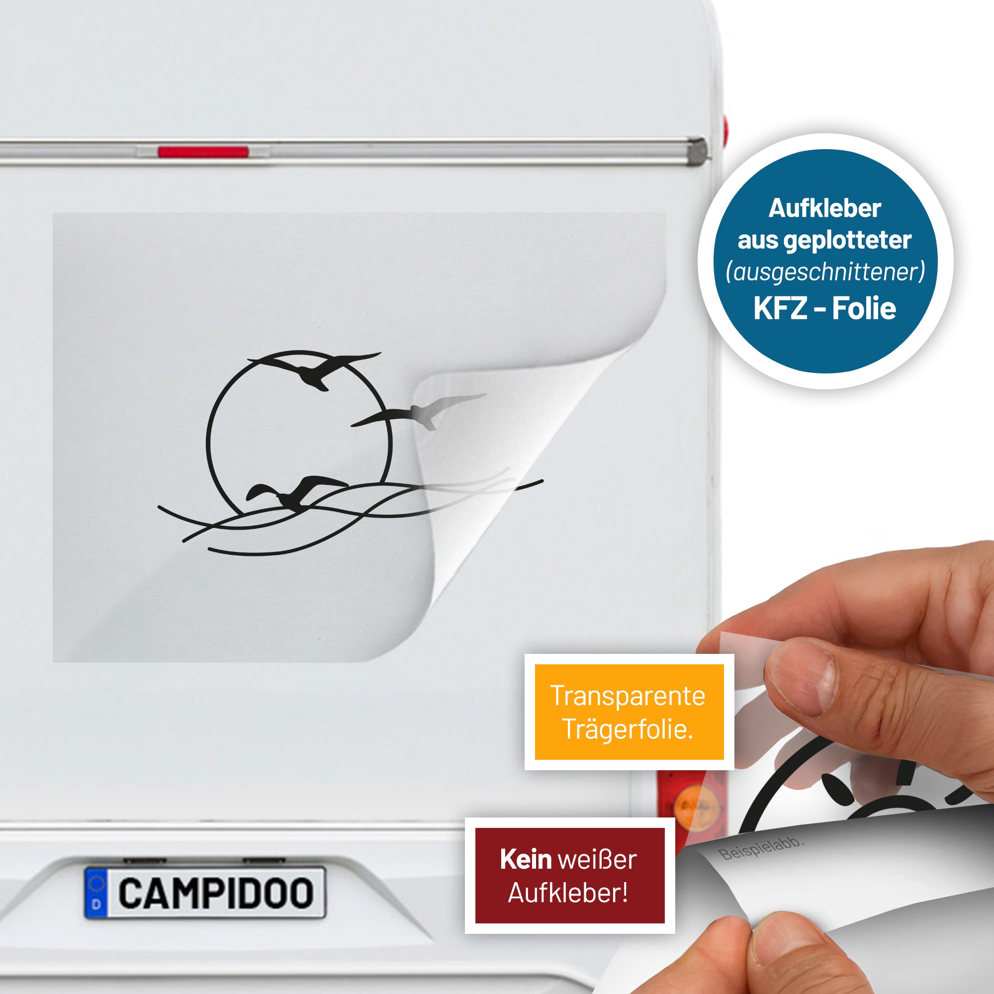 Adhesivo de camping "Hacia el mar"