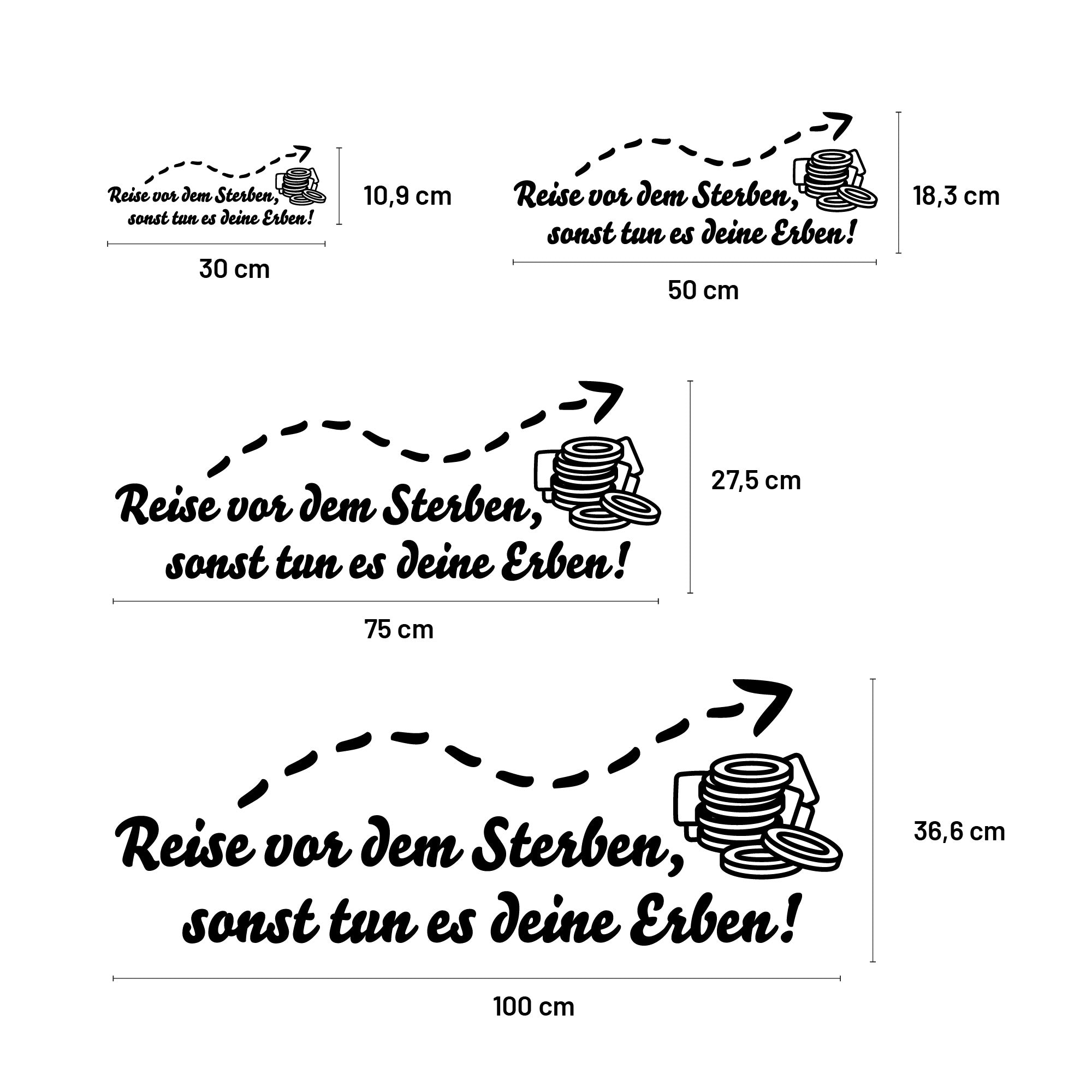 Aufkleber „Reise vor dem Sterben…“