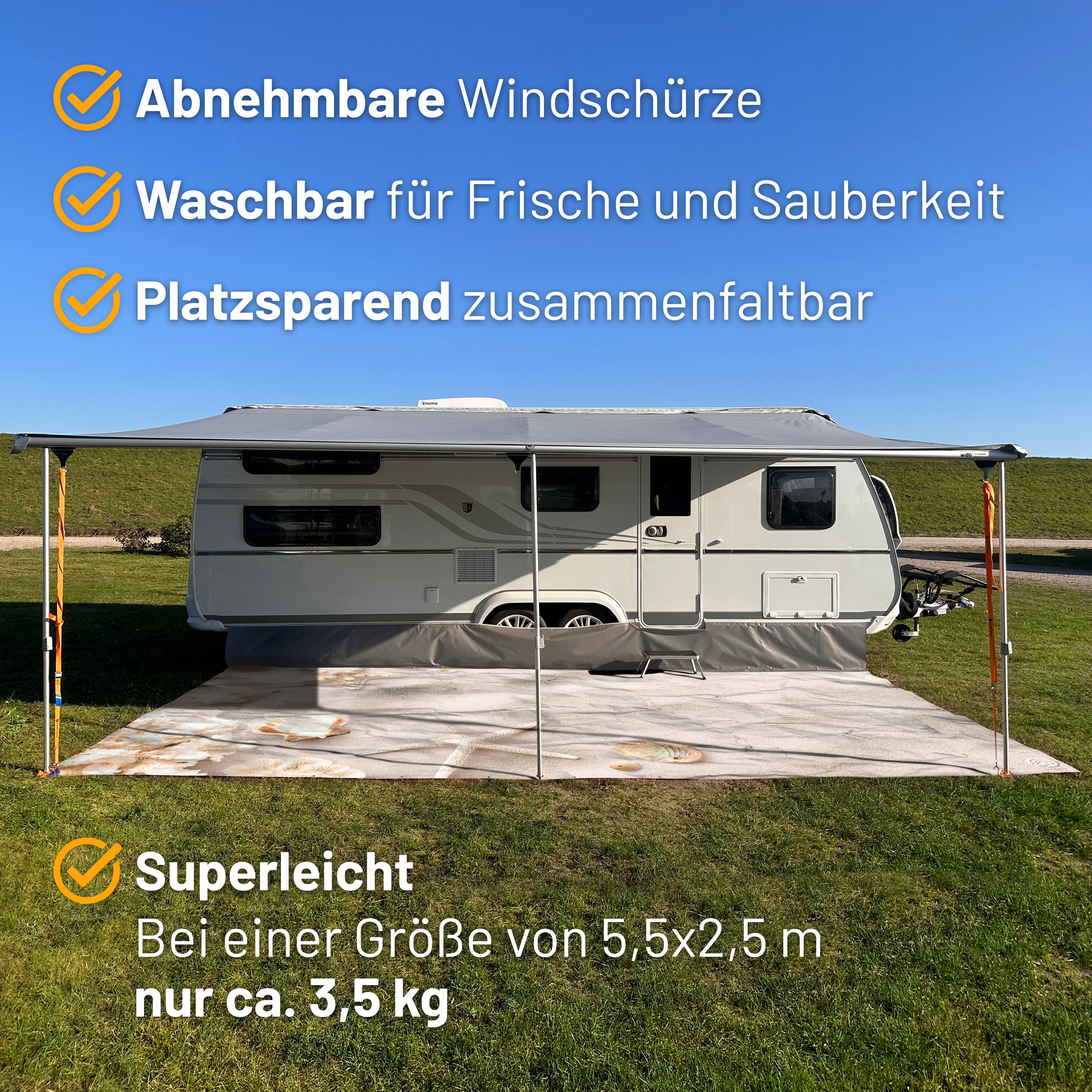 PREMIUM Vorzeltteppich für WIGO Rolli Plus - "Beach"