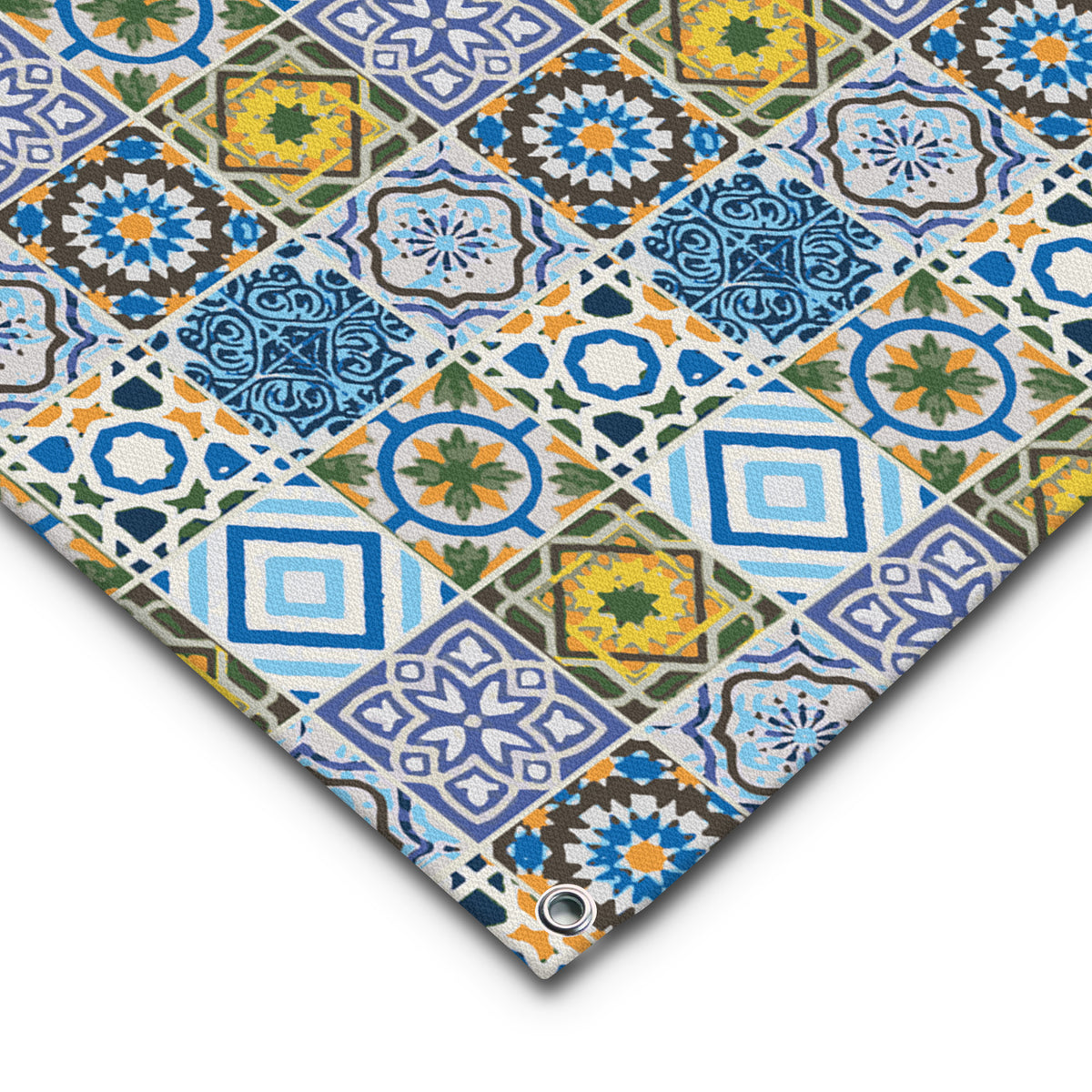PREMIUM Vorzeltteppich mit abnehmbarer Windschürze - "Azulejo"