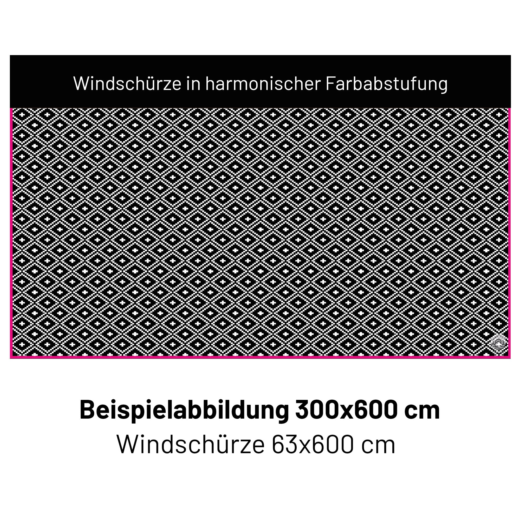 PREMIUM Vorzeltteppich mit abnehmbarer Windschürze - "Nordic mit Pink"