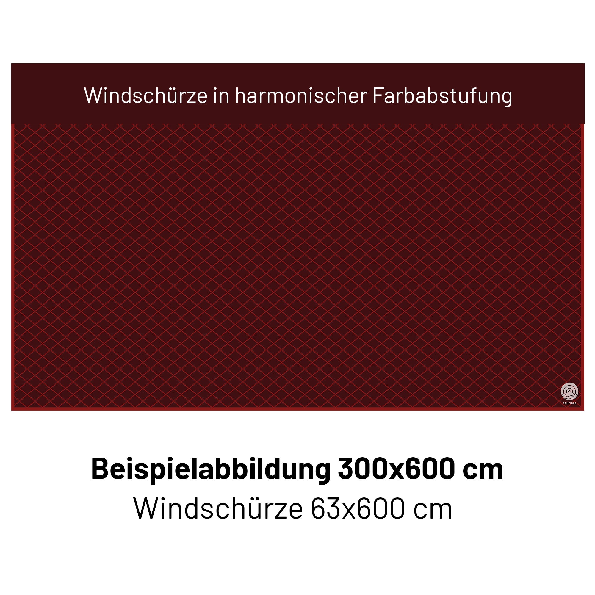 PREMIUM Vorzeltteppich mit abnehmbarer Windschürze - "Karo Rot"