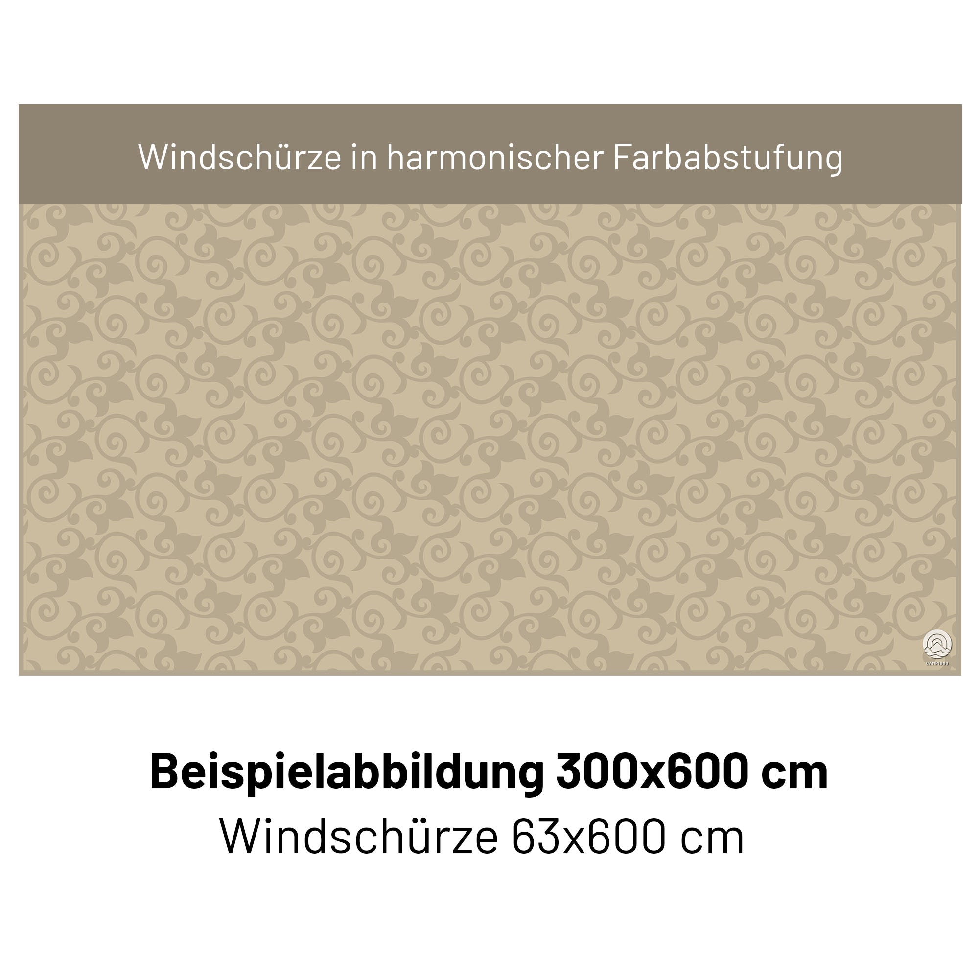 PREMIUM Vorzeltteppich für WIGO Rolli Plus - "Ornament Beige"