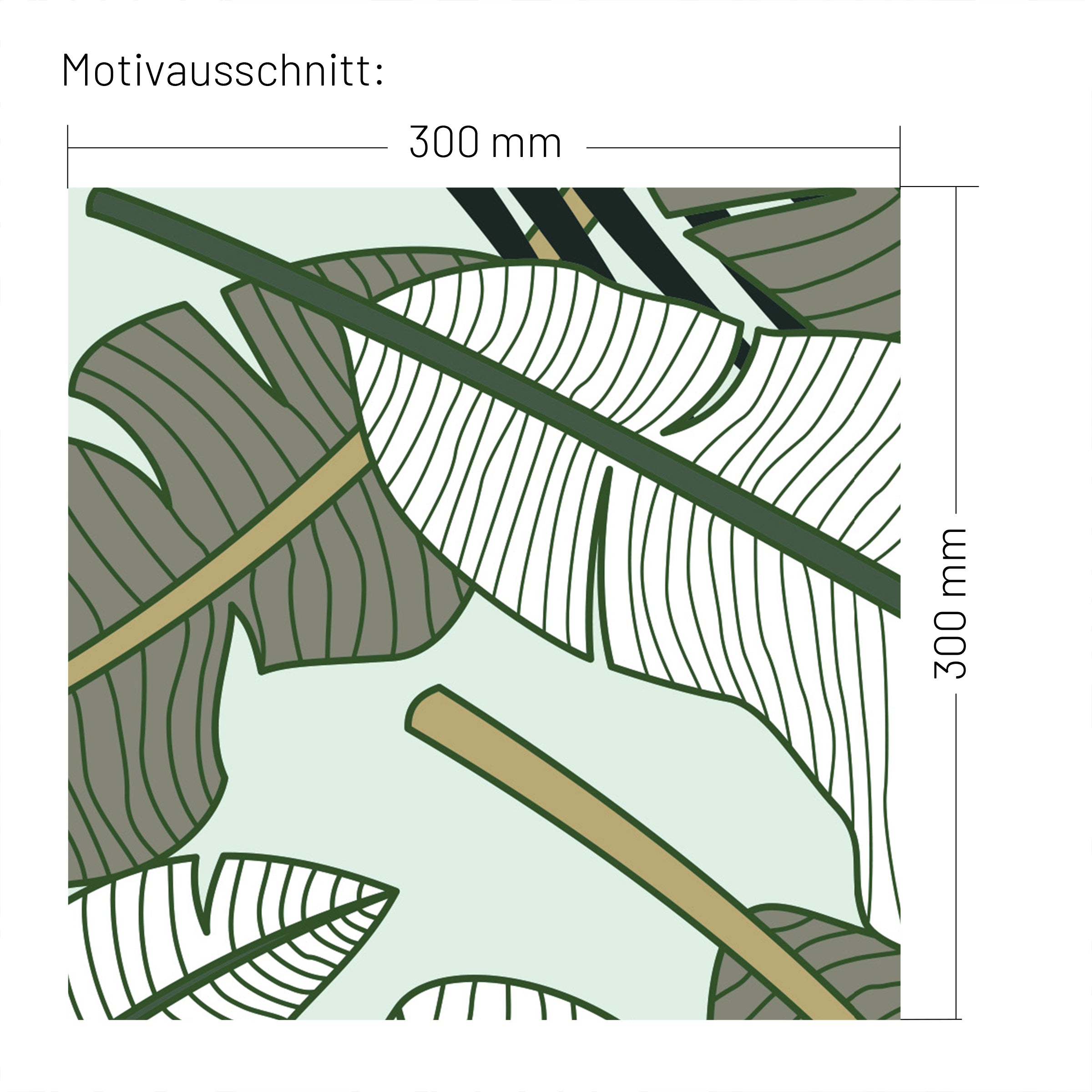 XXL Wand Dekorfolie "Blätter auf Grün"