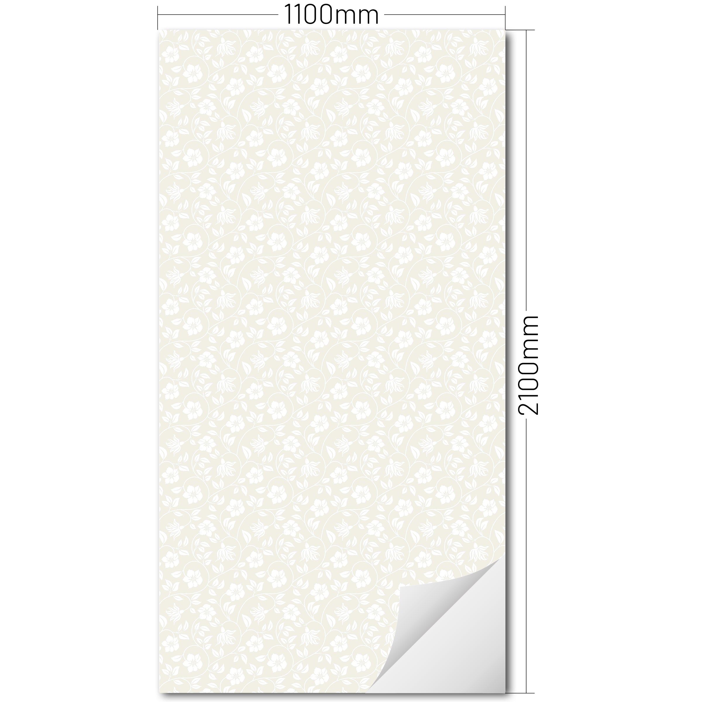 XXL Wand Dekorfolie "Florales auf Beige"