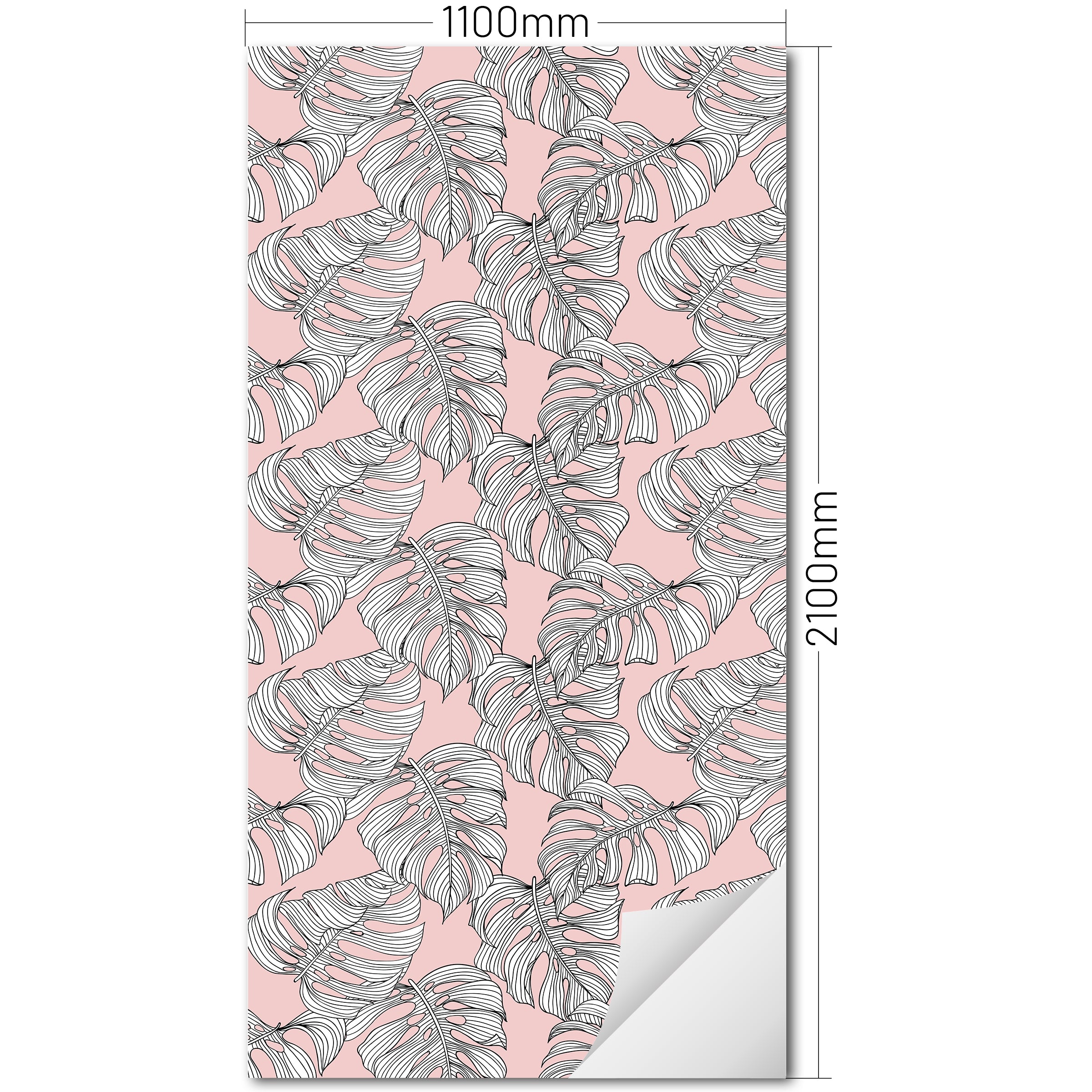 XXL Wand Dekorfolie "Monstera auf Rosa"