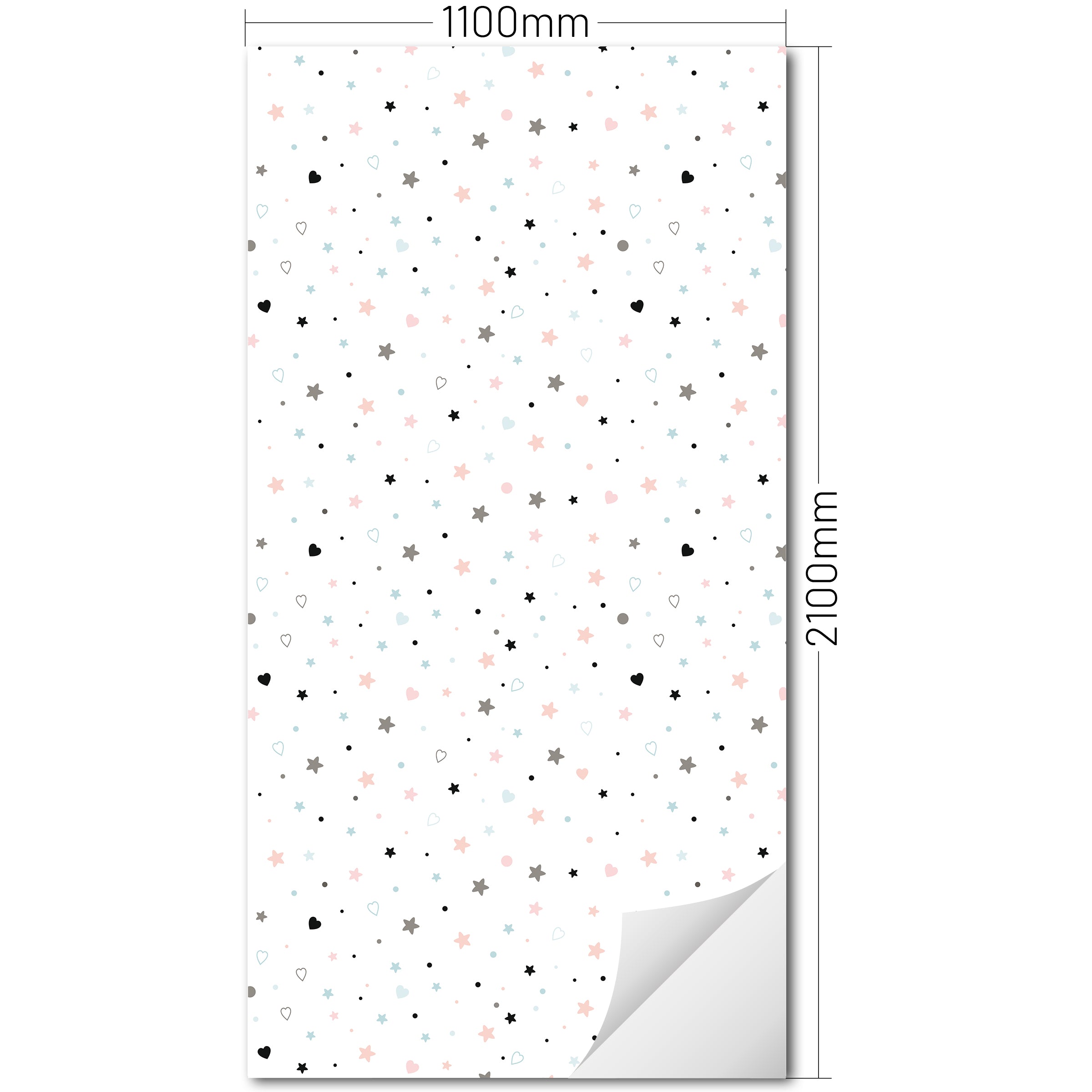 XXL Wand Dekorfolie "Sterne und Herzen"