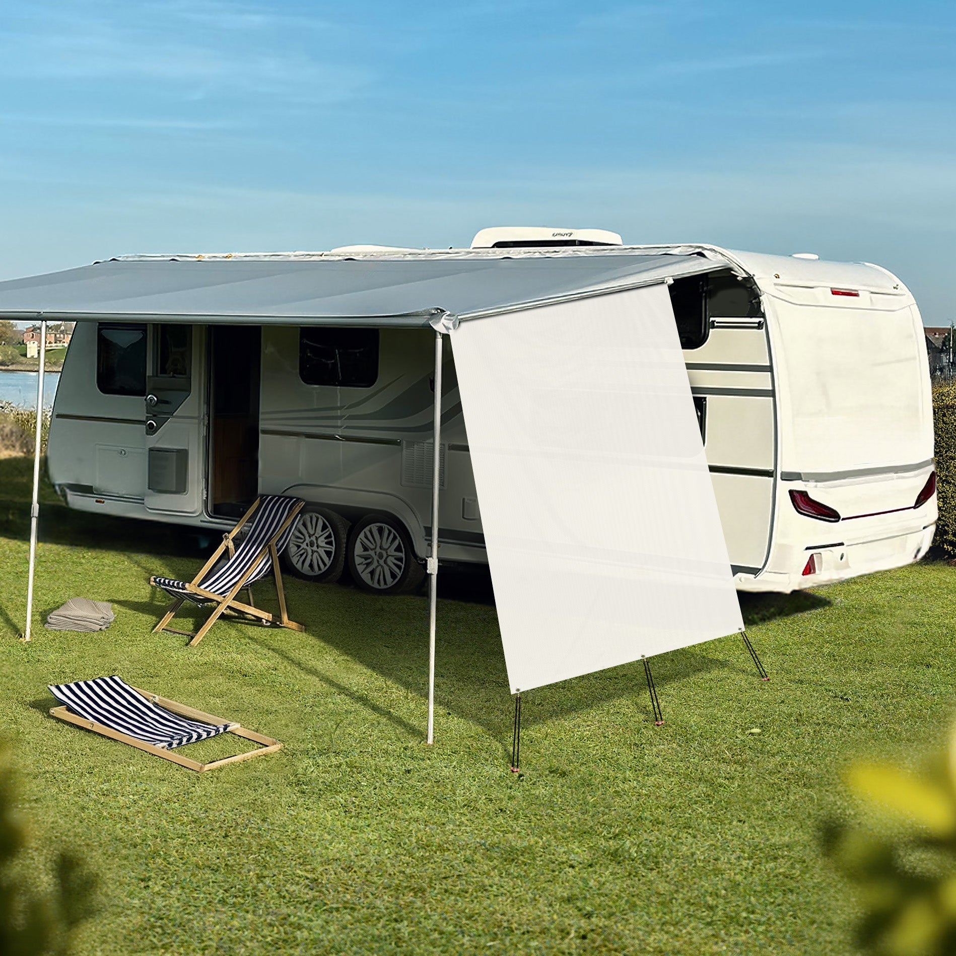 Seitenmarkise - Seitenteil 200cm Auszug RECHTS