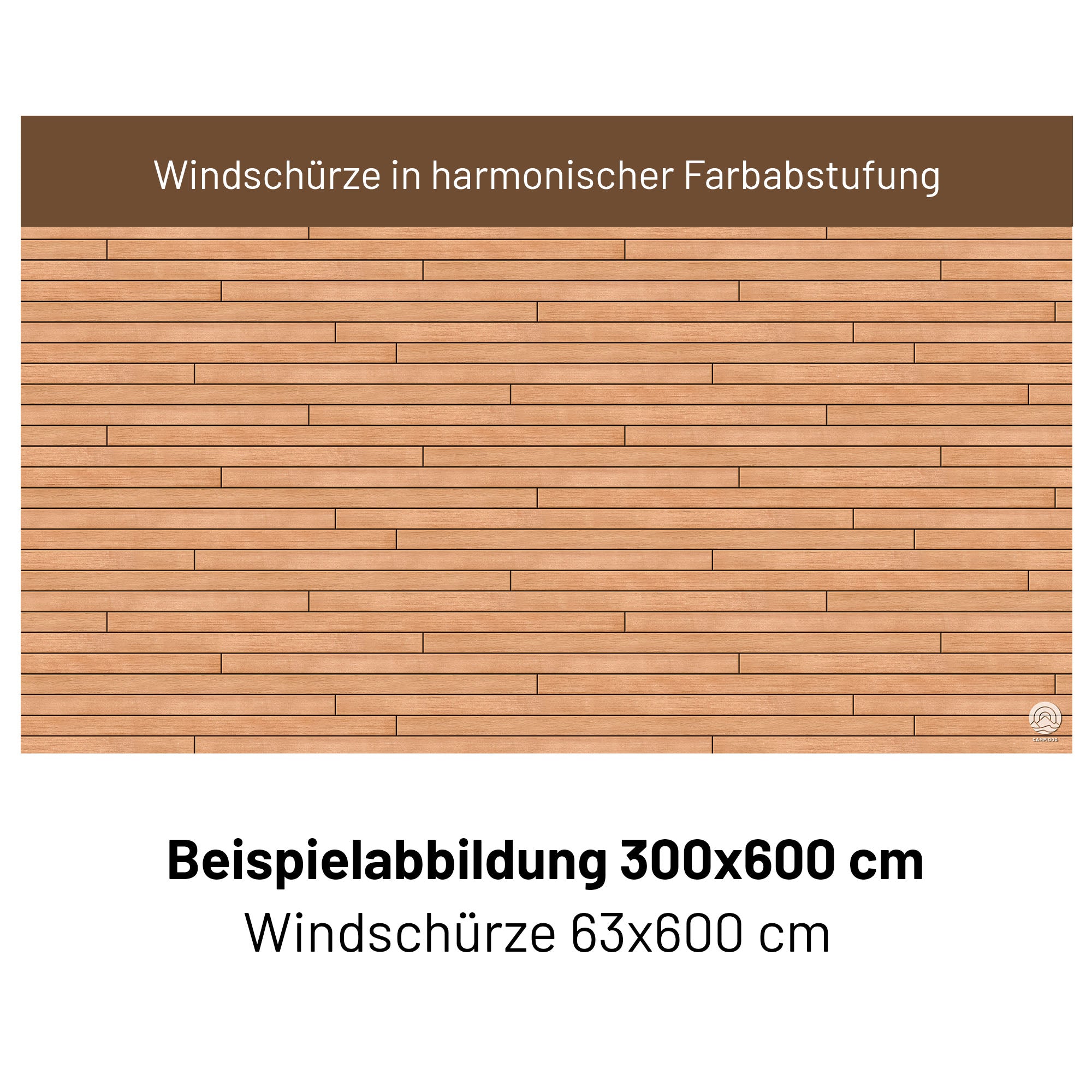 Restposten - PREMIUM Vorzeltteppich mit abnehmbarer Windschürze - "TEAK"