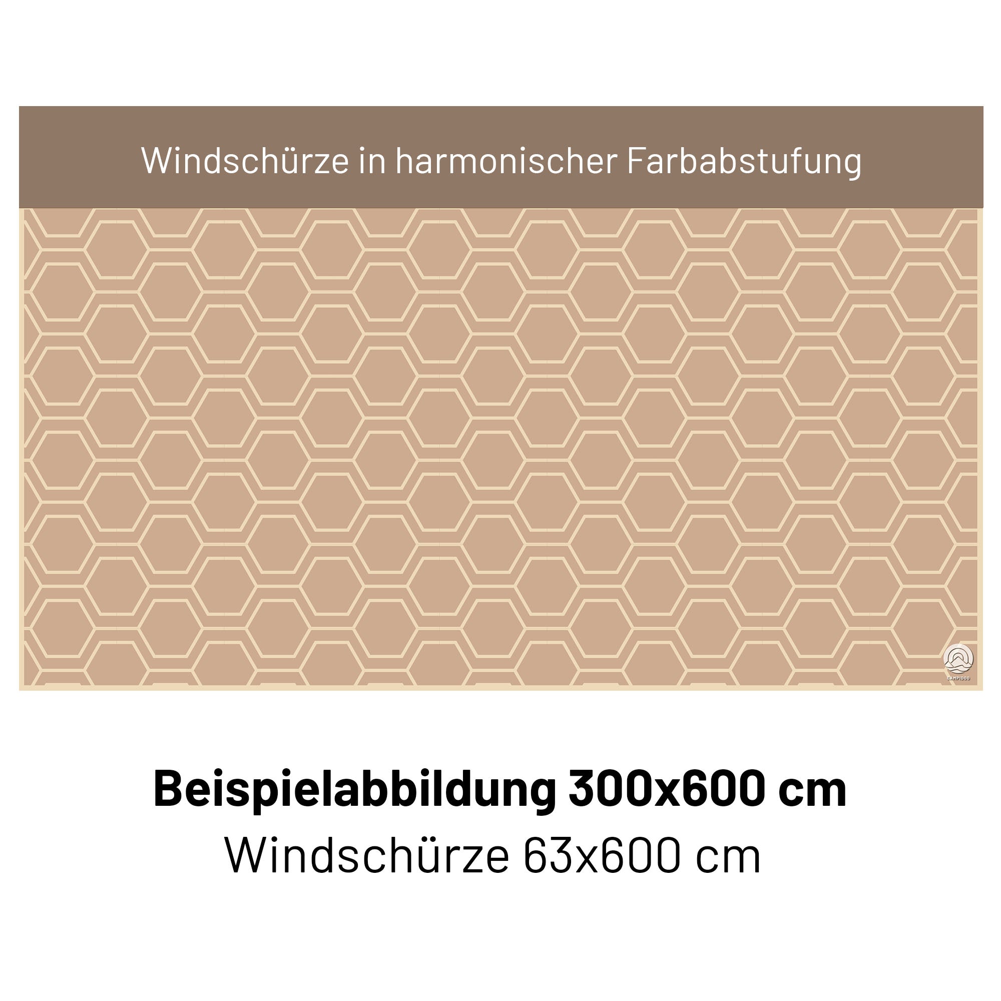 PREMIUM Vorzeltteppich für WIGO Rolli Plus - "Sechseck Beige"