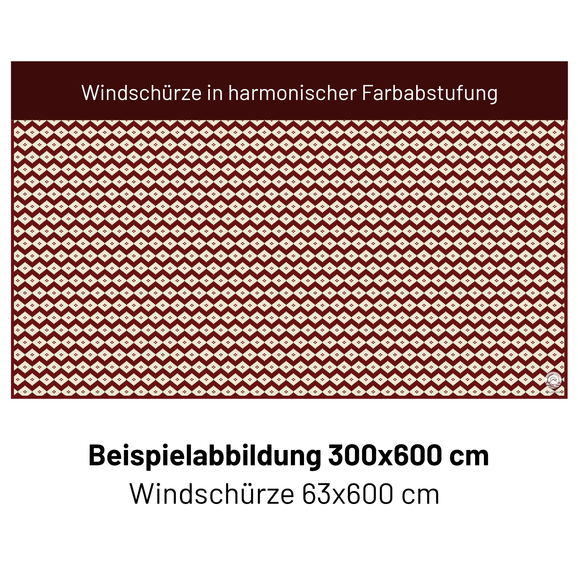 Einteiliger PVC Vorzeltteppich - "Raute Rot Weiss"