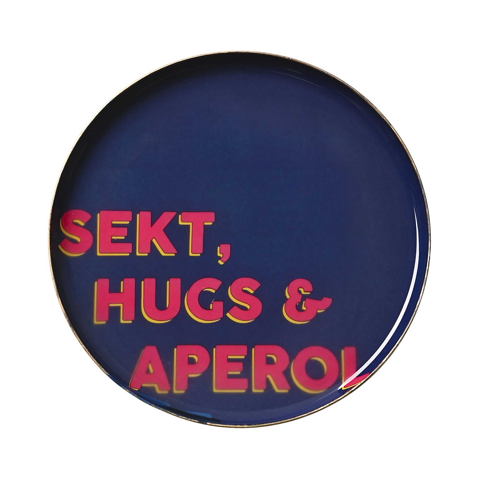 Bandeja decorativa "SEKT, HUGS &amp; APEROL"