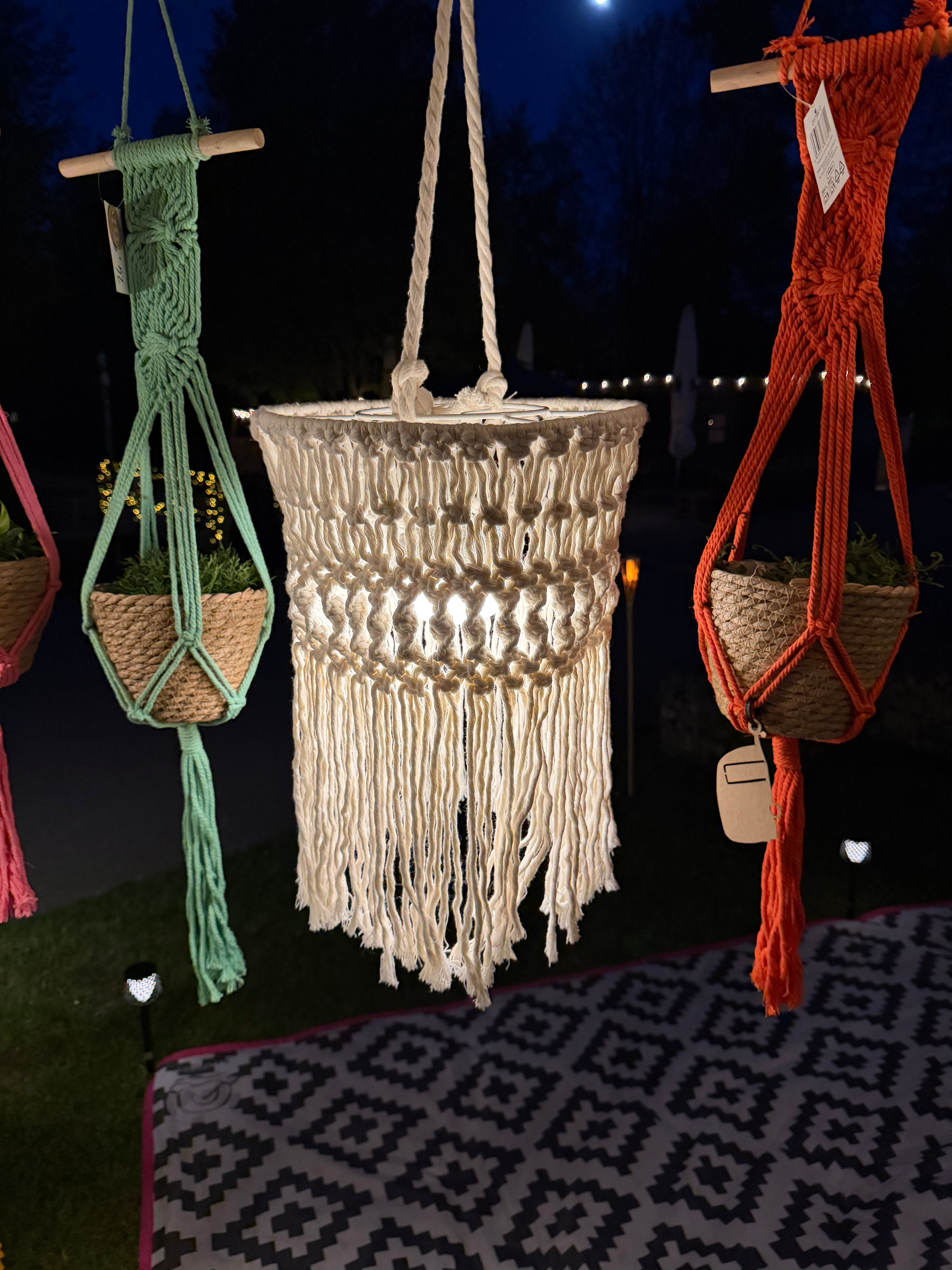 Boho Hängelampe mit Akku LED Makri