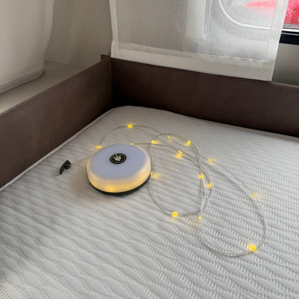 campidoo 2-in-1 Camping-Lichterkette Aufrollbar 10m