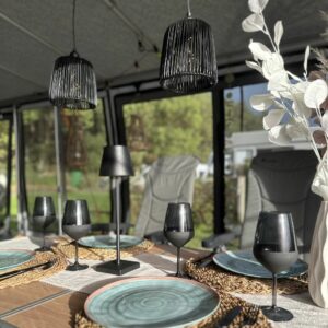 Camping awning hanging lamp with LED “TWINE” black