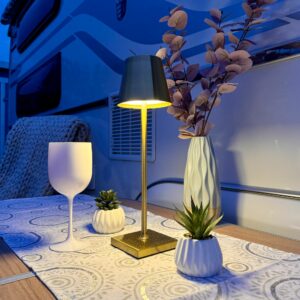 Lámpara de ambiente con función táctil - 3 colores. Negro - blanco - oro