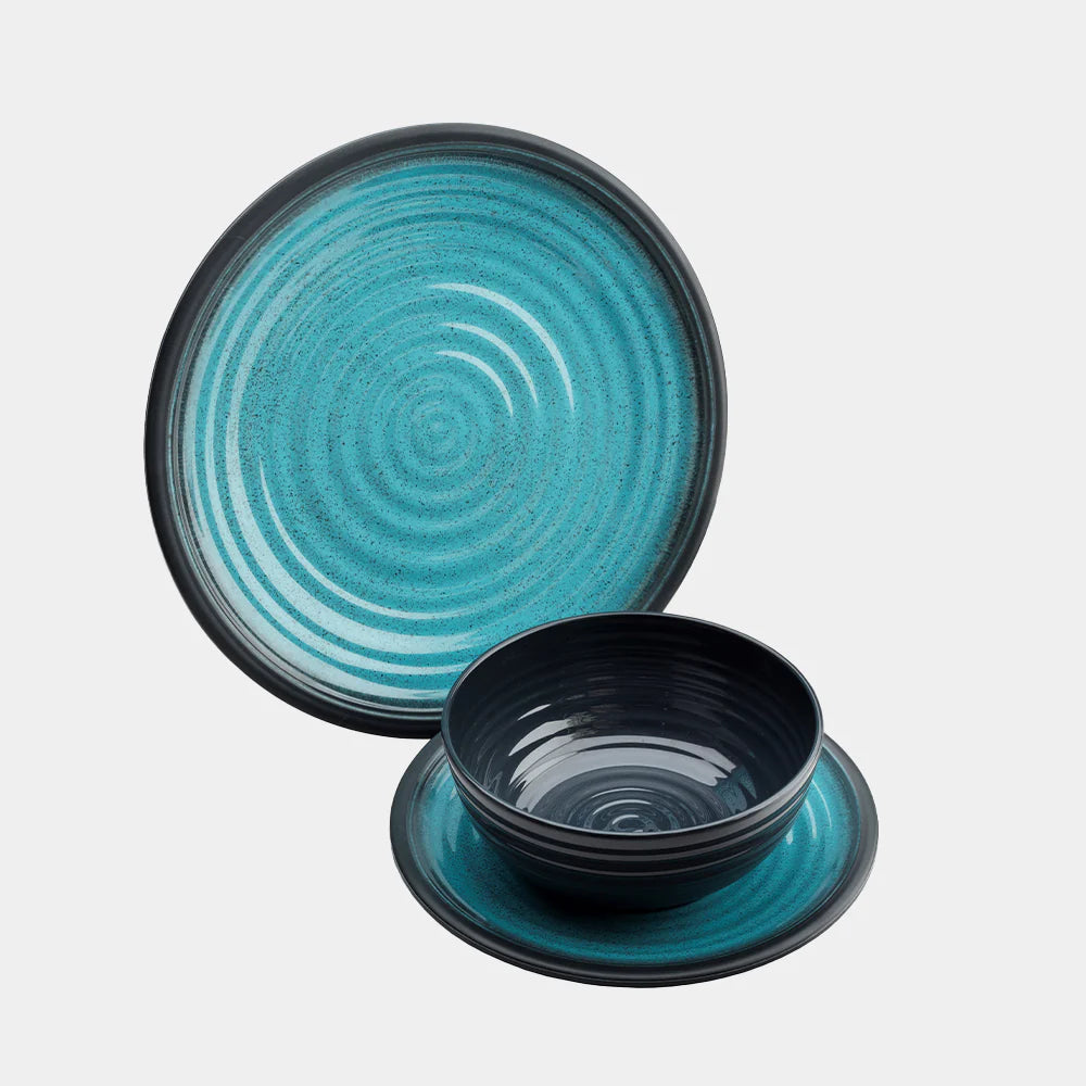 Melamin Geschirr-Set GRANITE AQUA