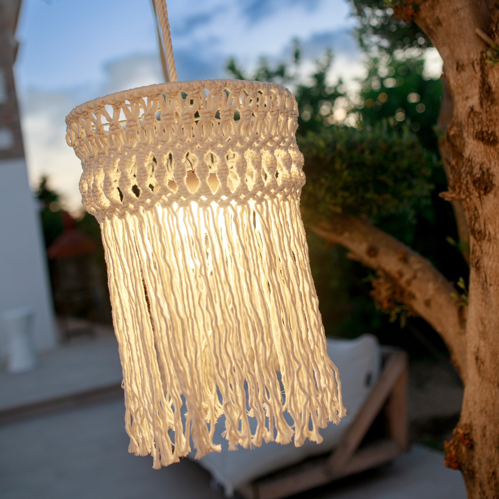 Boho Hängelampe mit LED Makri