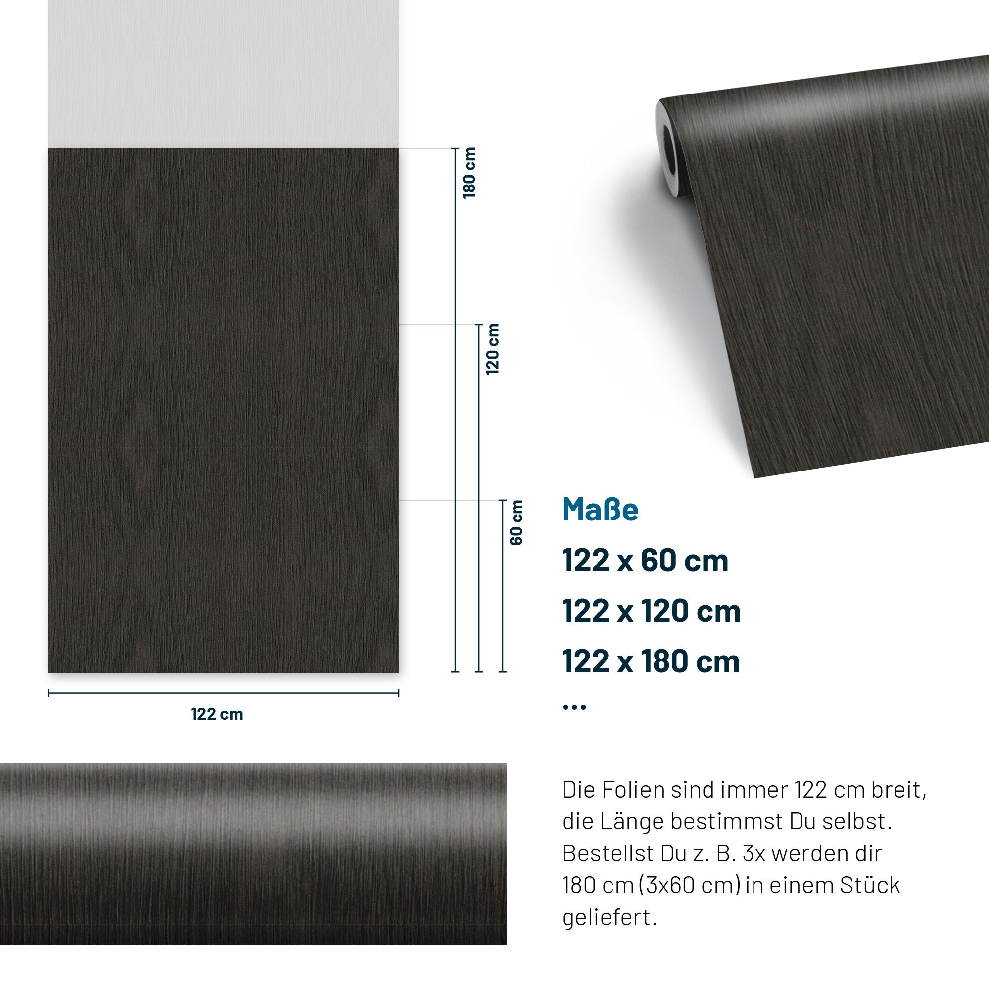 3D Holz-Dekor Möbelfolie Faded Grey