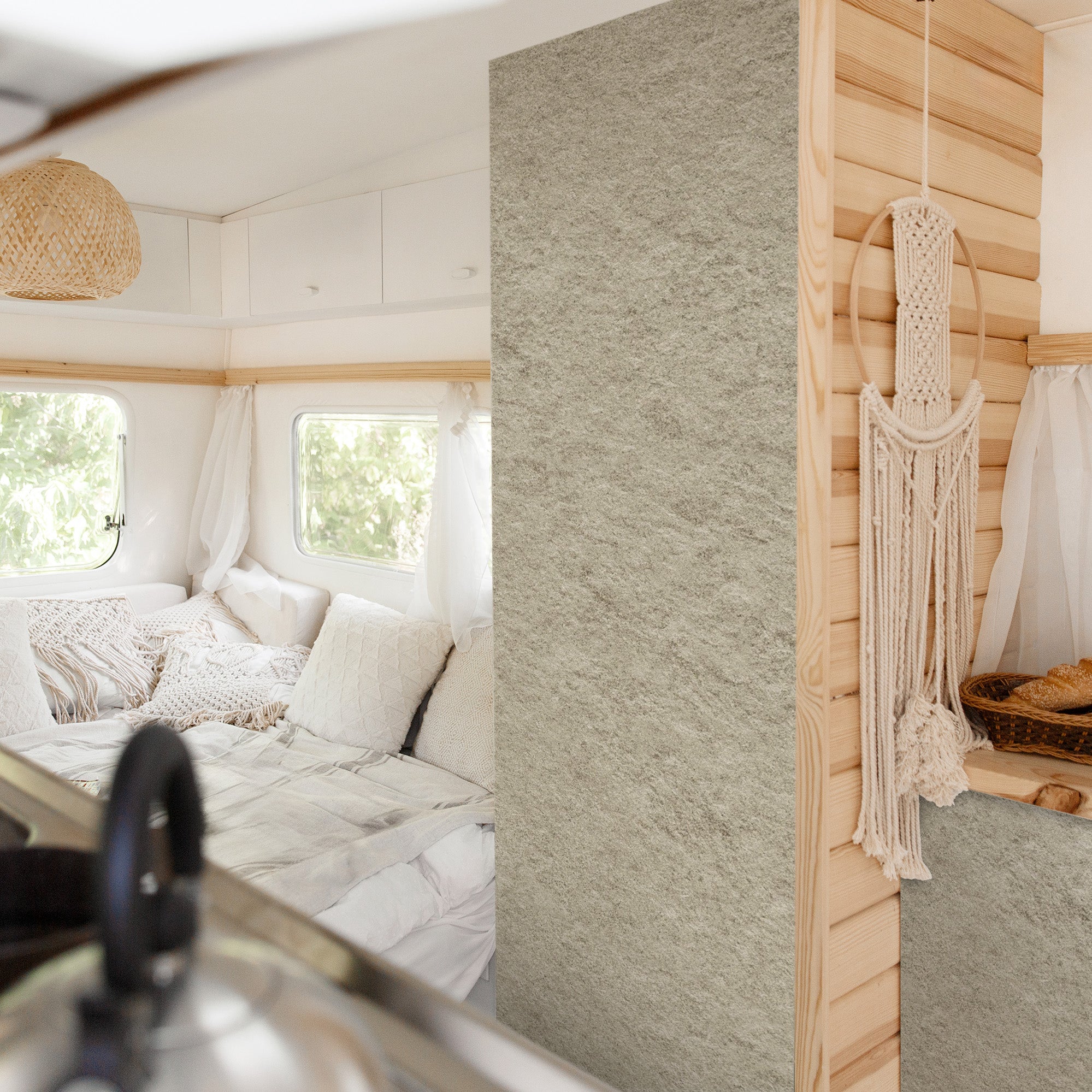3D Naturstein-Dekor Möbelfolie Beige Raw Granite