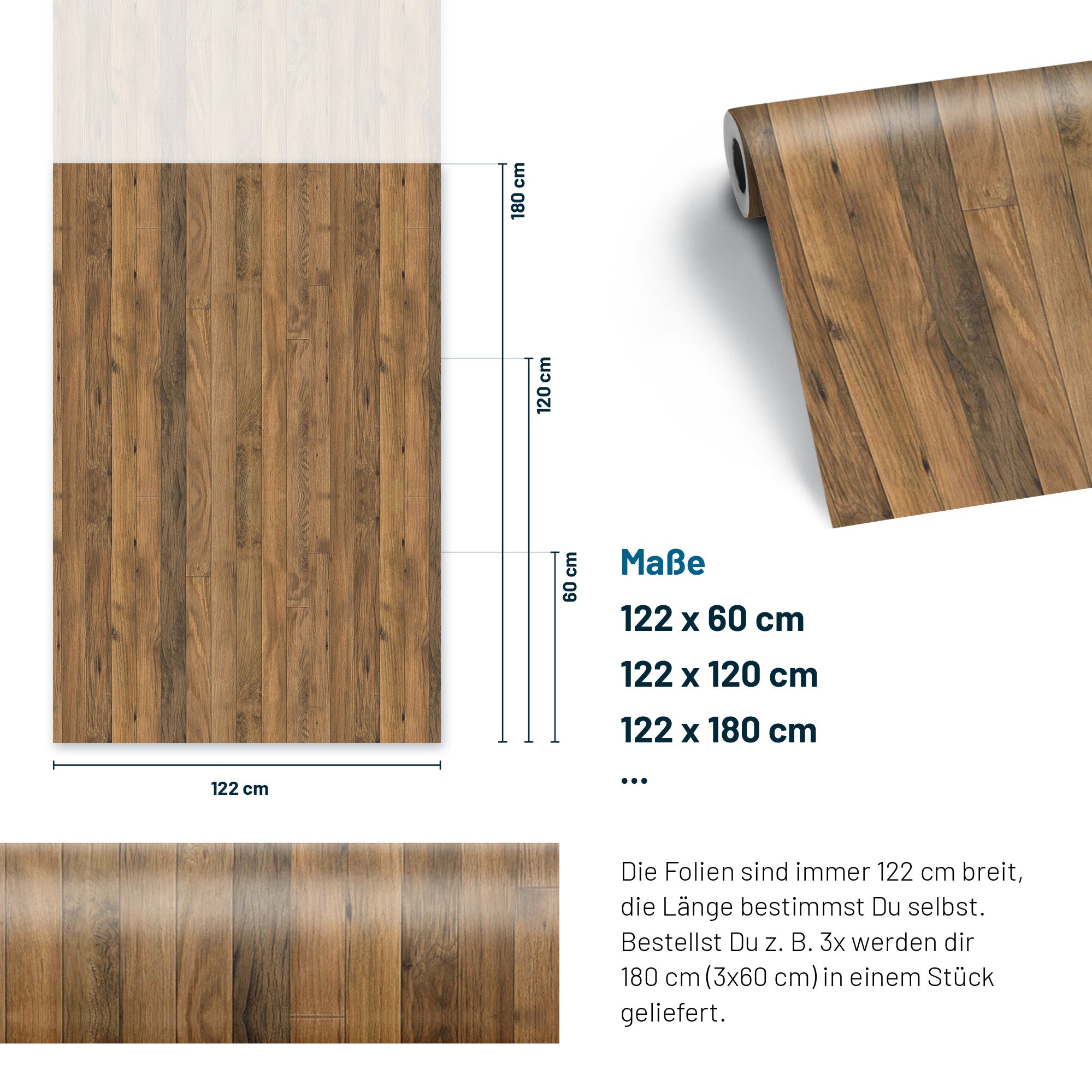 3D Holz-Dekor Möbelfolie Hardwood Panel