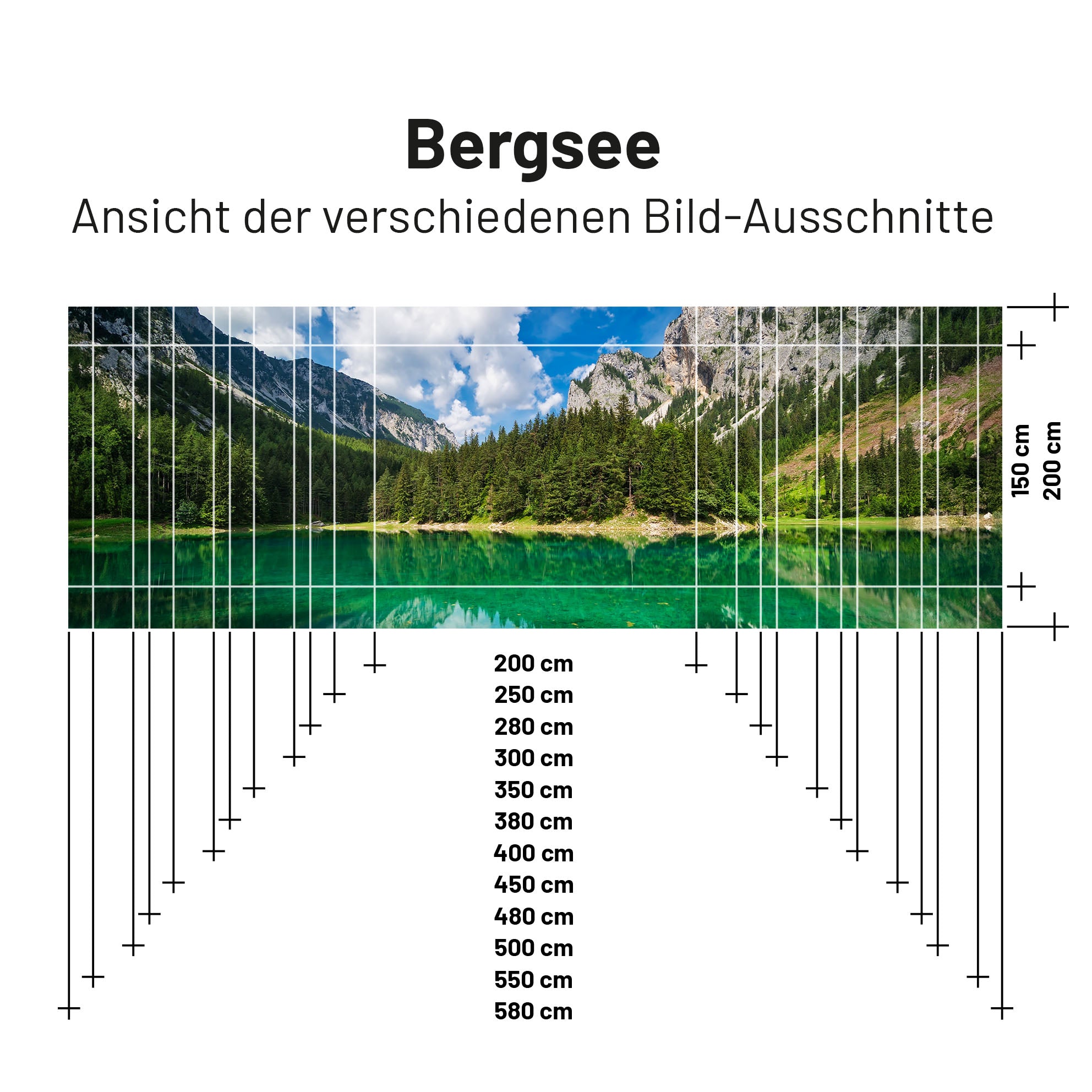 PVC Camping Sonnenschutz - Motiv BERGSEE -  1,5m x 2,5m - Abverkauf