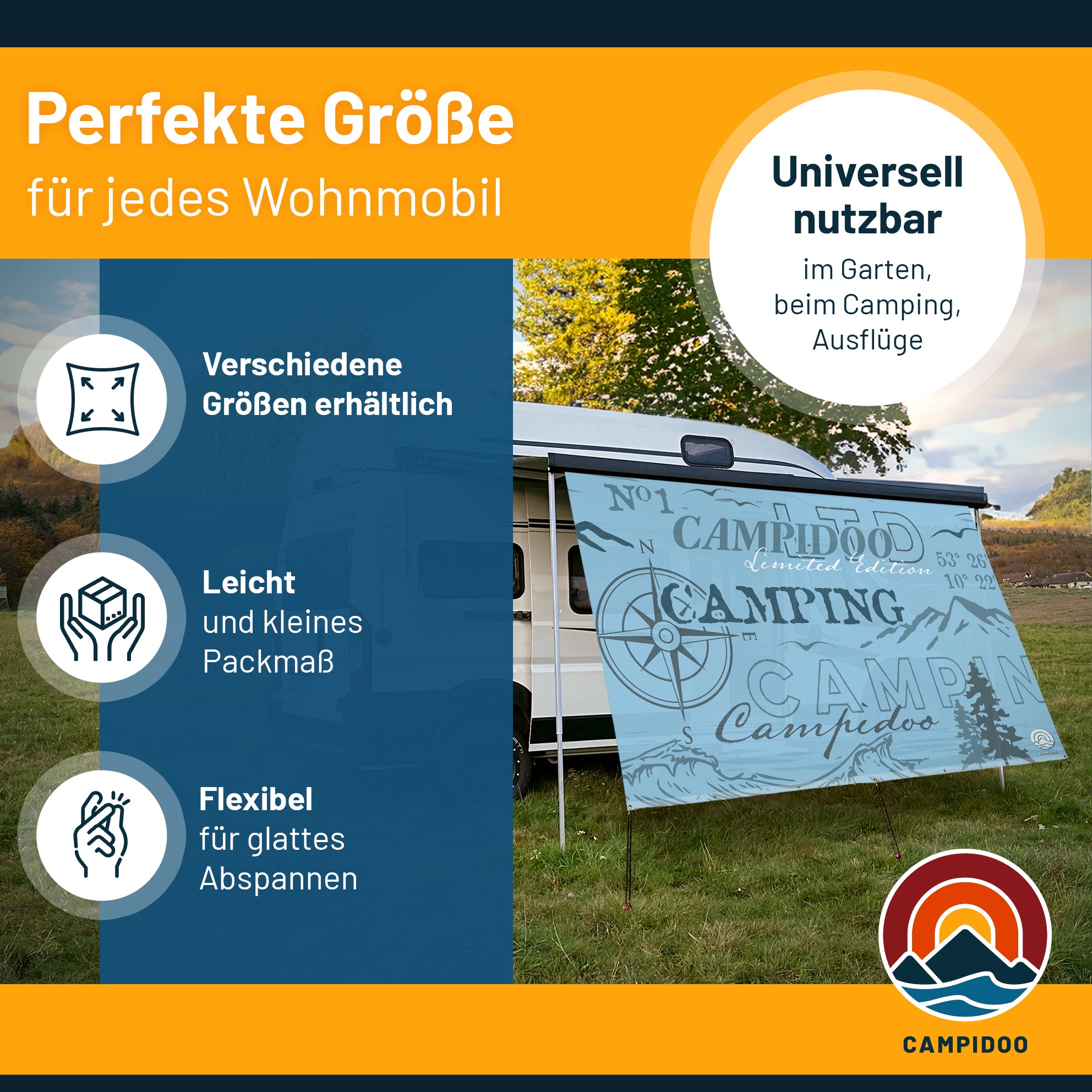 Sonnensegel CAMPIDOO SELECTED Blau