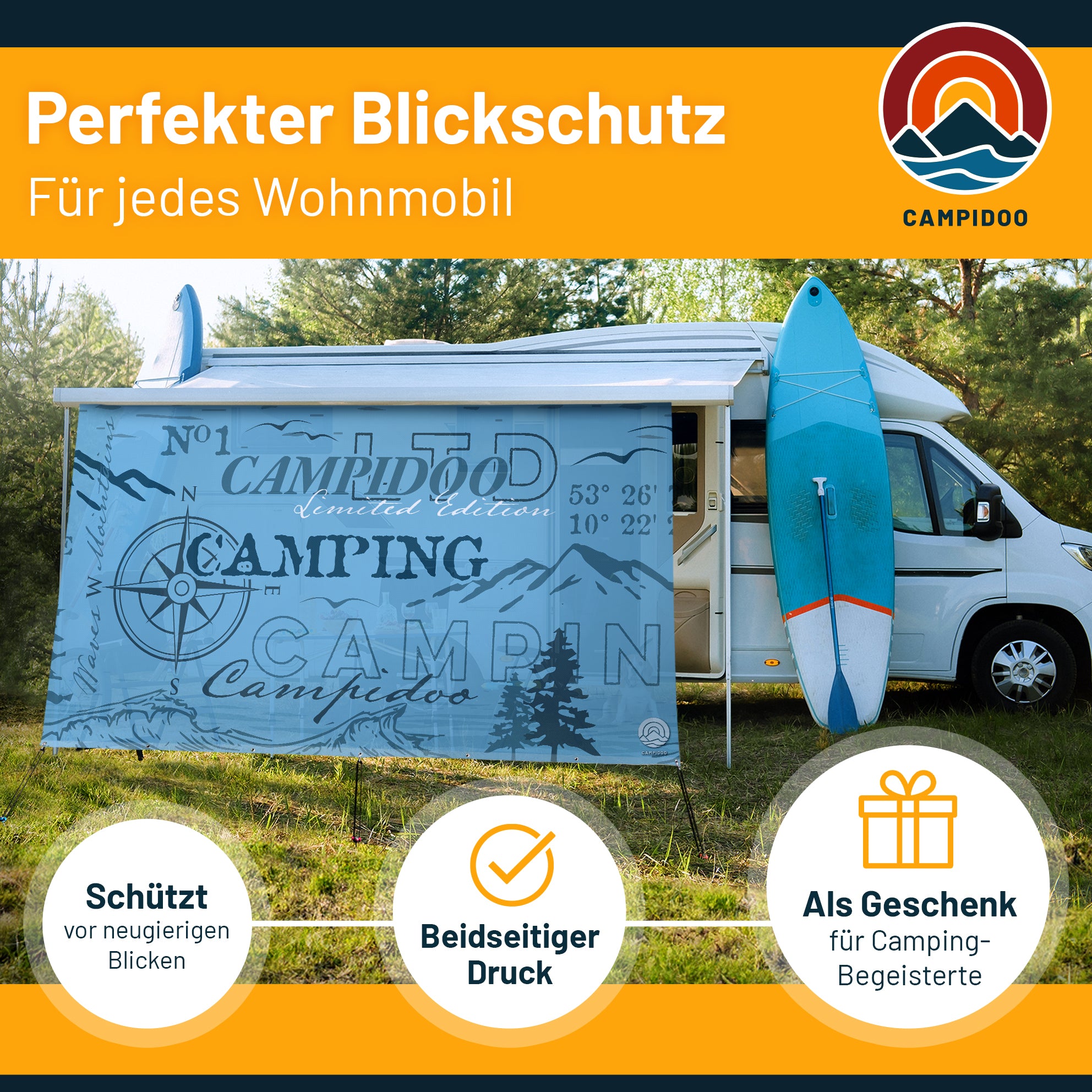 Sonnensegel CAMPIDOO SELECTED Blau