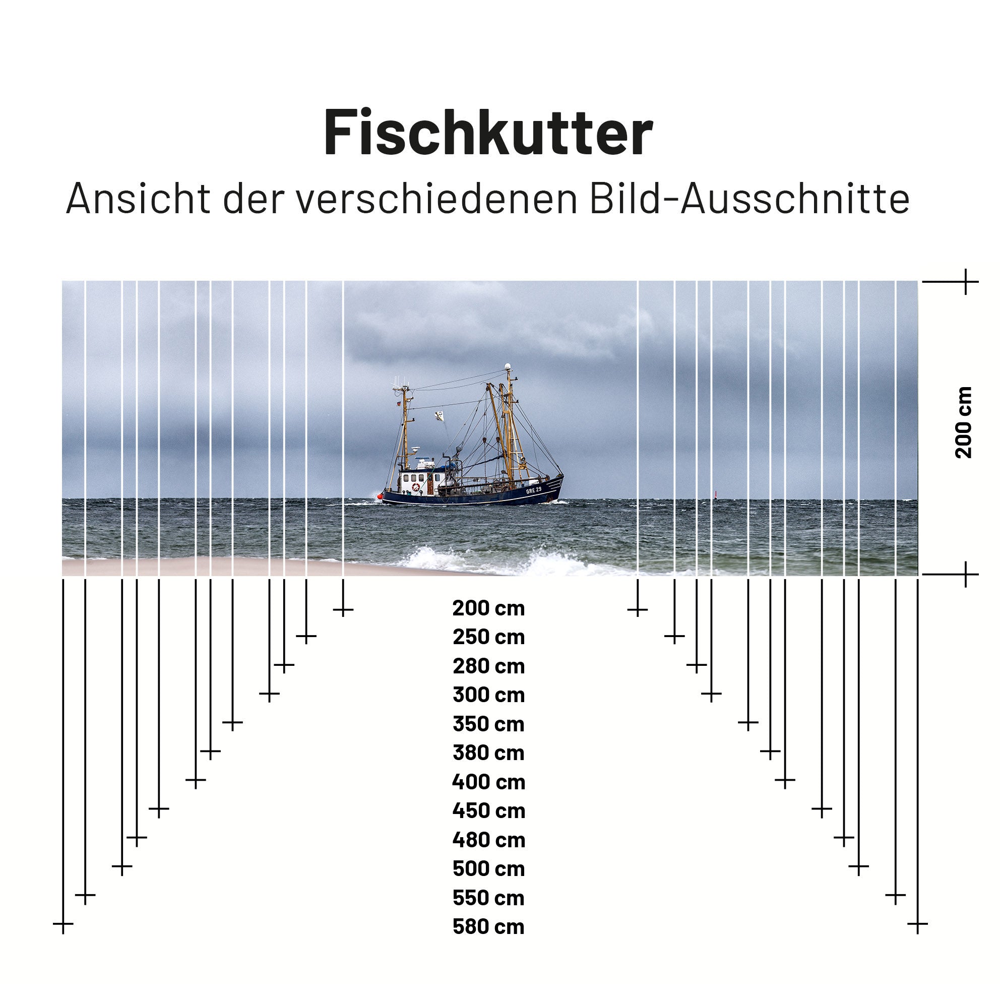 Textile sun sail FISCHKUTTER 200cm high