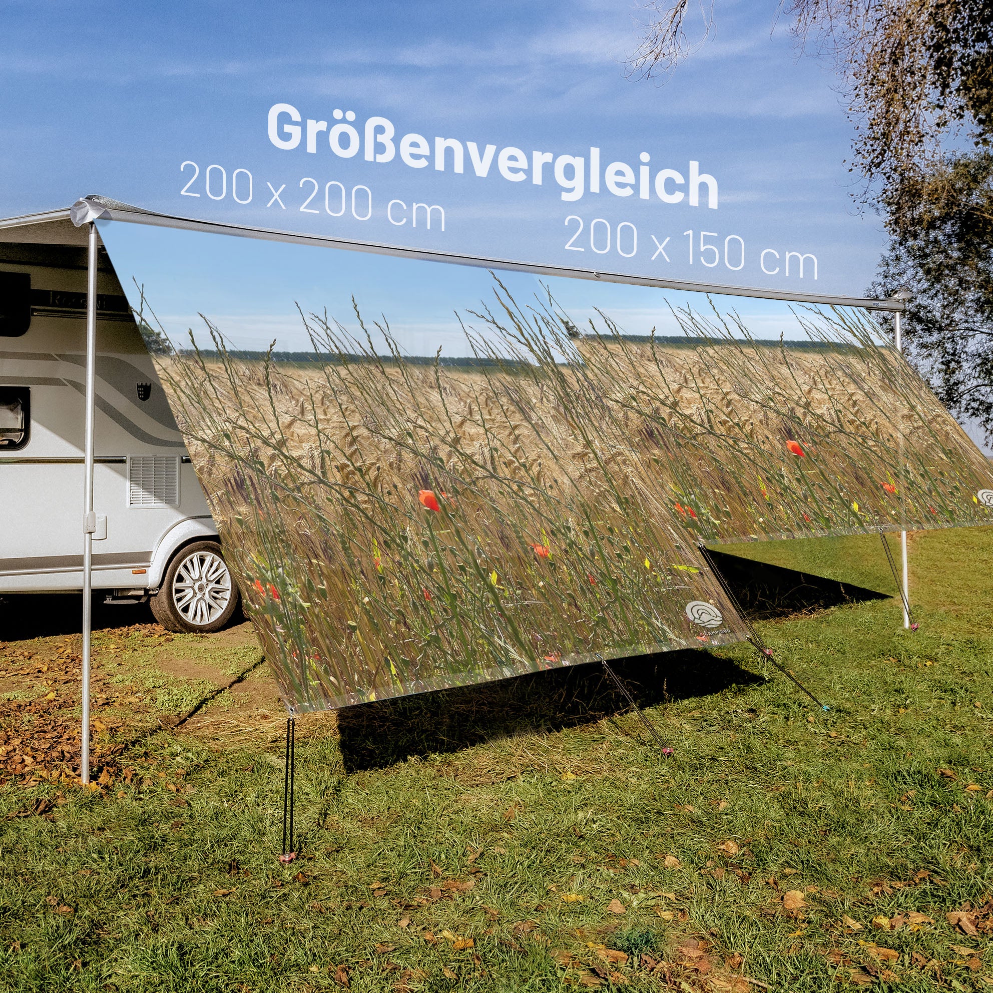 PVC Camping Sonnenschutz - Motiv KORNWIESE 200x300cm - Restposten