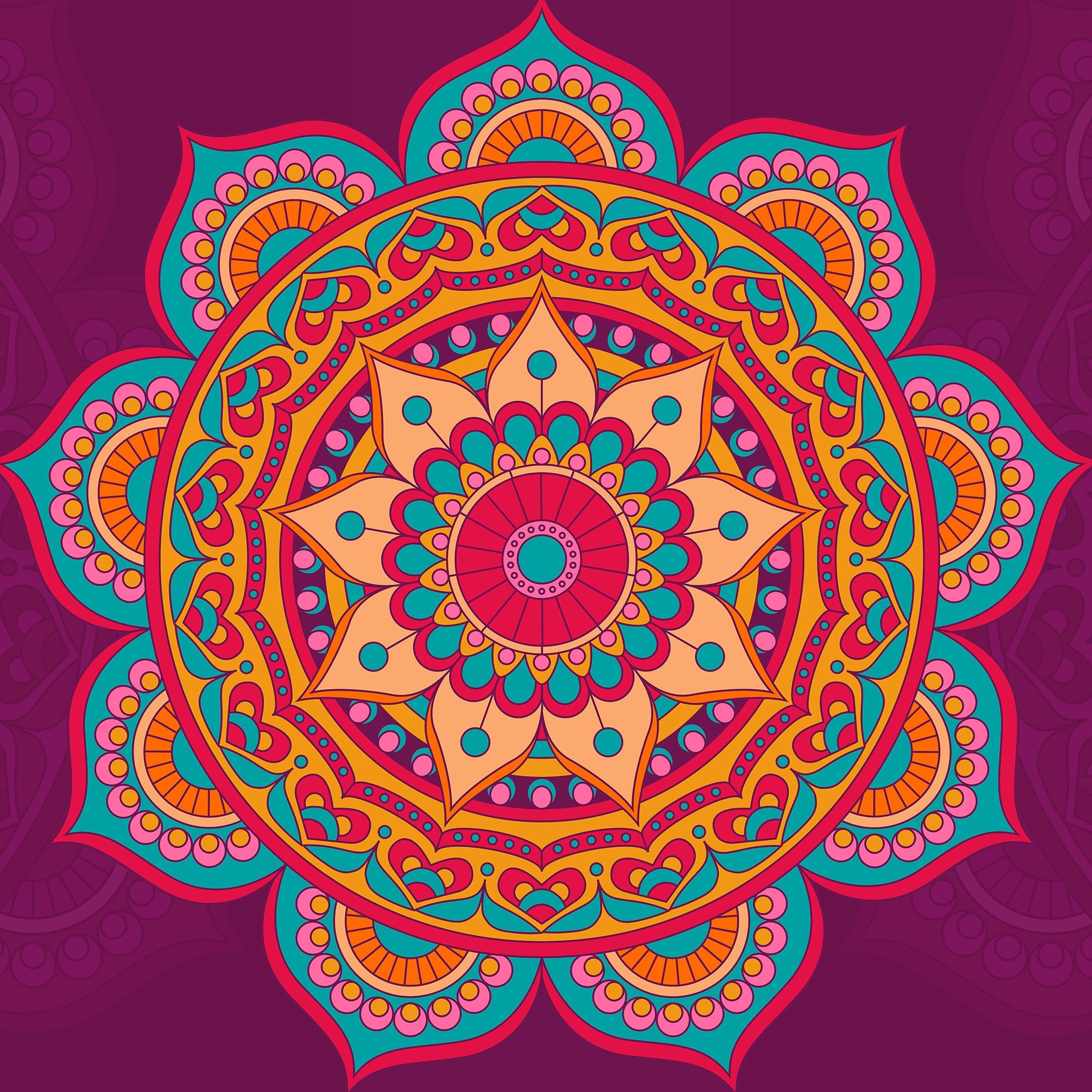 Restposten - Sonnensegel MANDALA Purple