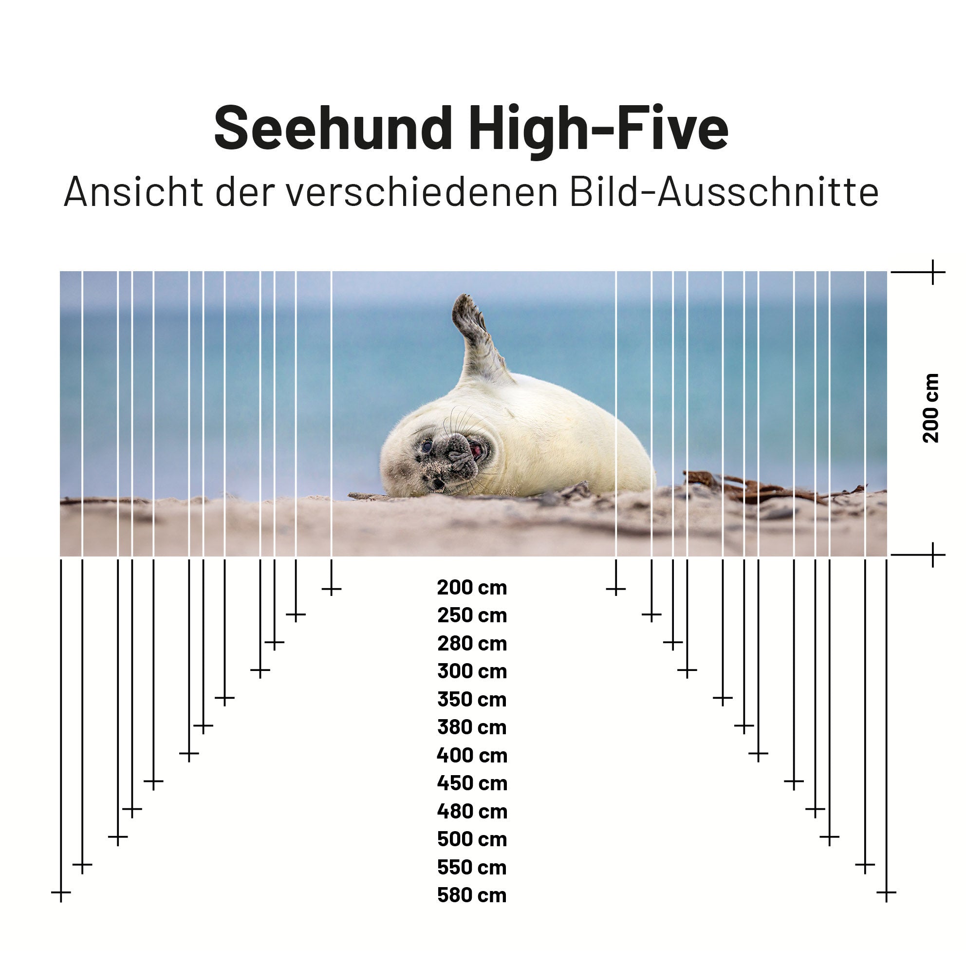 Textile sun sail SEEHUND HIGH FIVE 200cm high