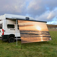 Textile sun sail SUNSET WITH SEA BRIDGE 200cm high