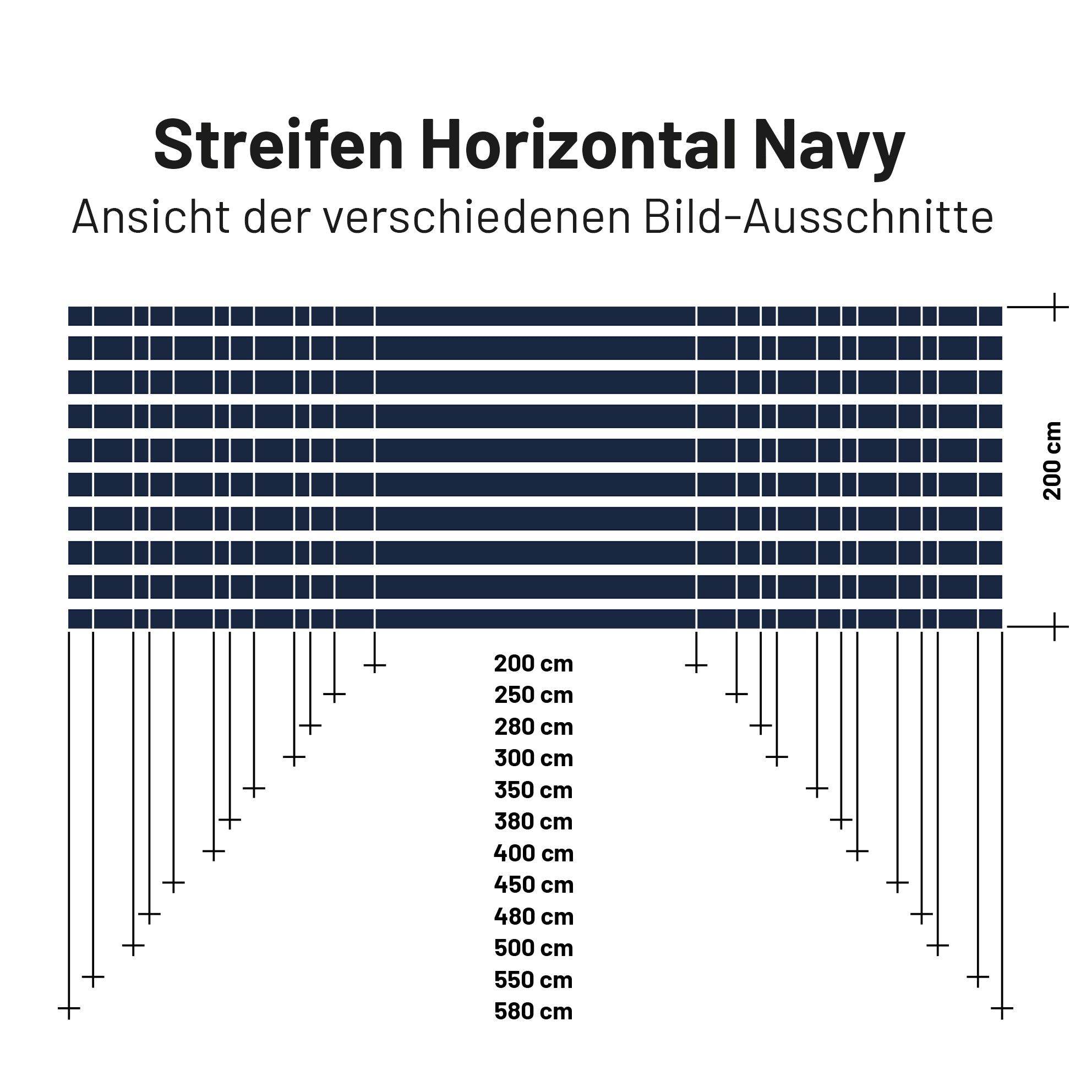 Sonnensegel HORIZONT STRIPE Weiß/Navy