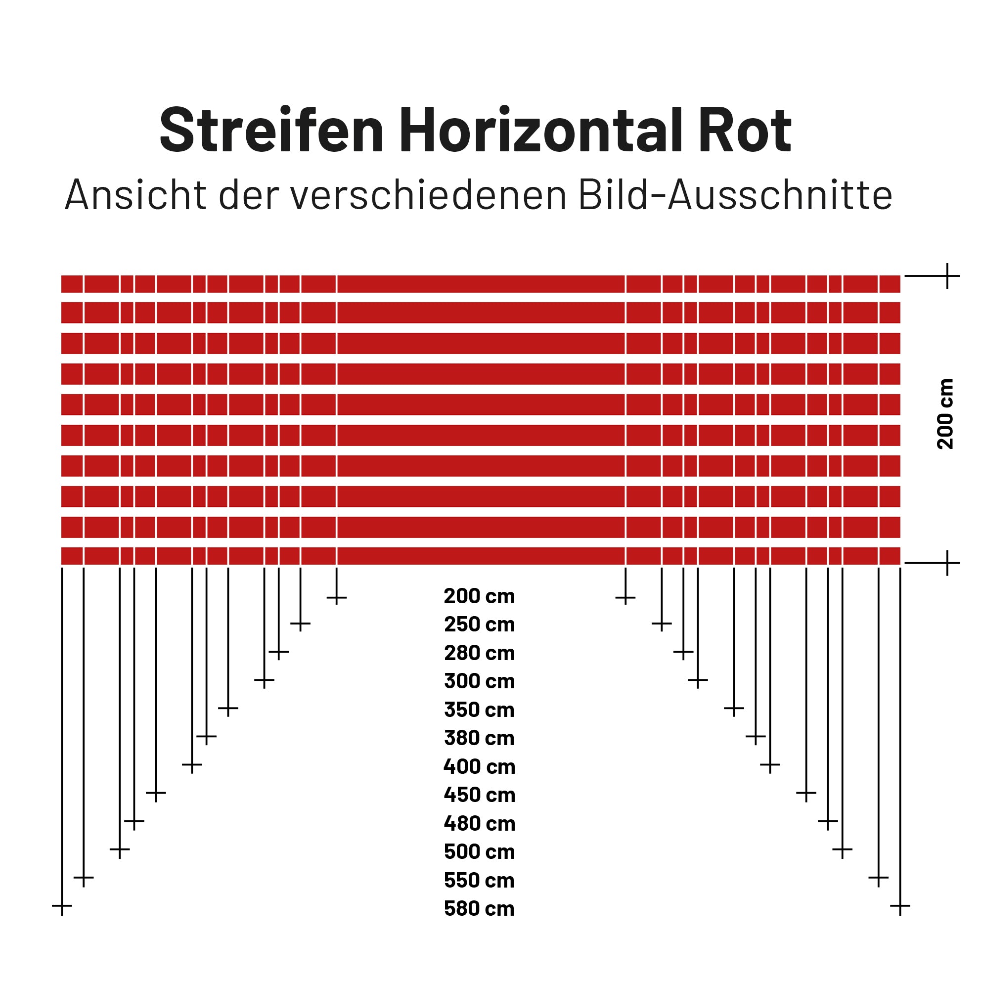 Sonnensegel HORIZONT STRIPE Weiß/Rot