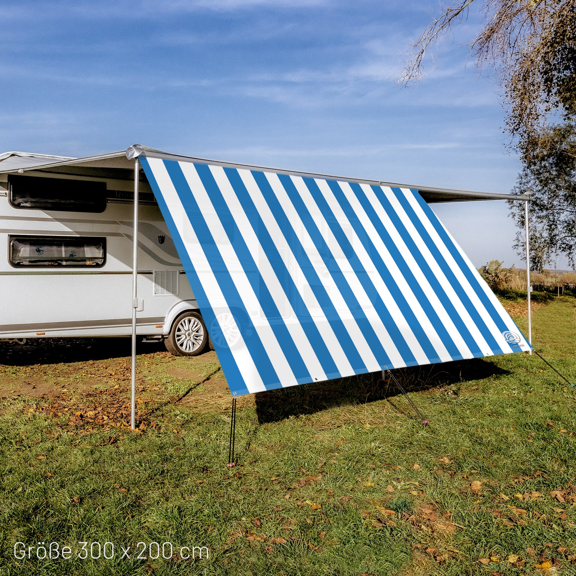 Sonnensegel STRIPE Weiß/Blau