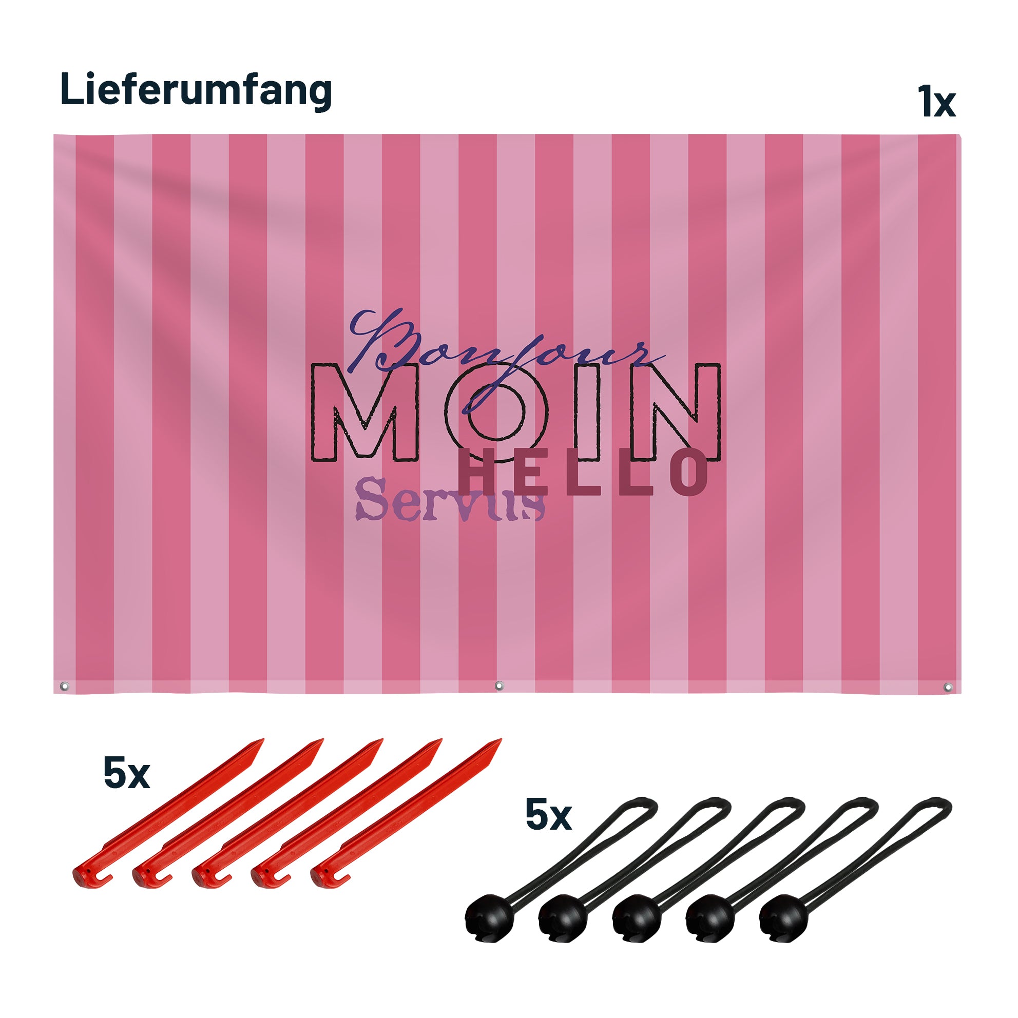 Sonnensegel STRIPE MOIN Rosa