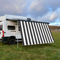 Sonnensegel STRIPE Weiß/Schwarz