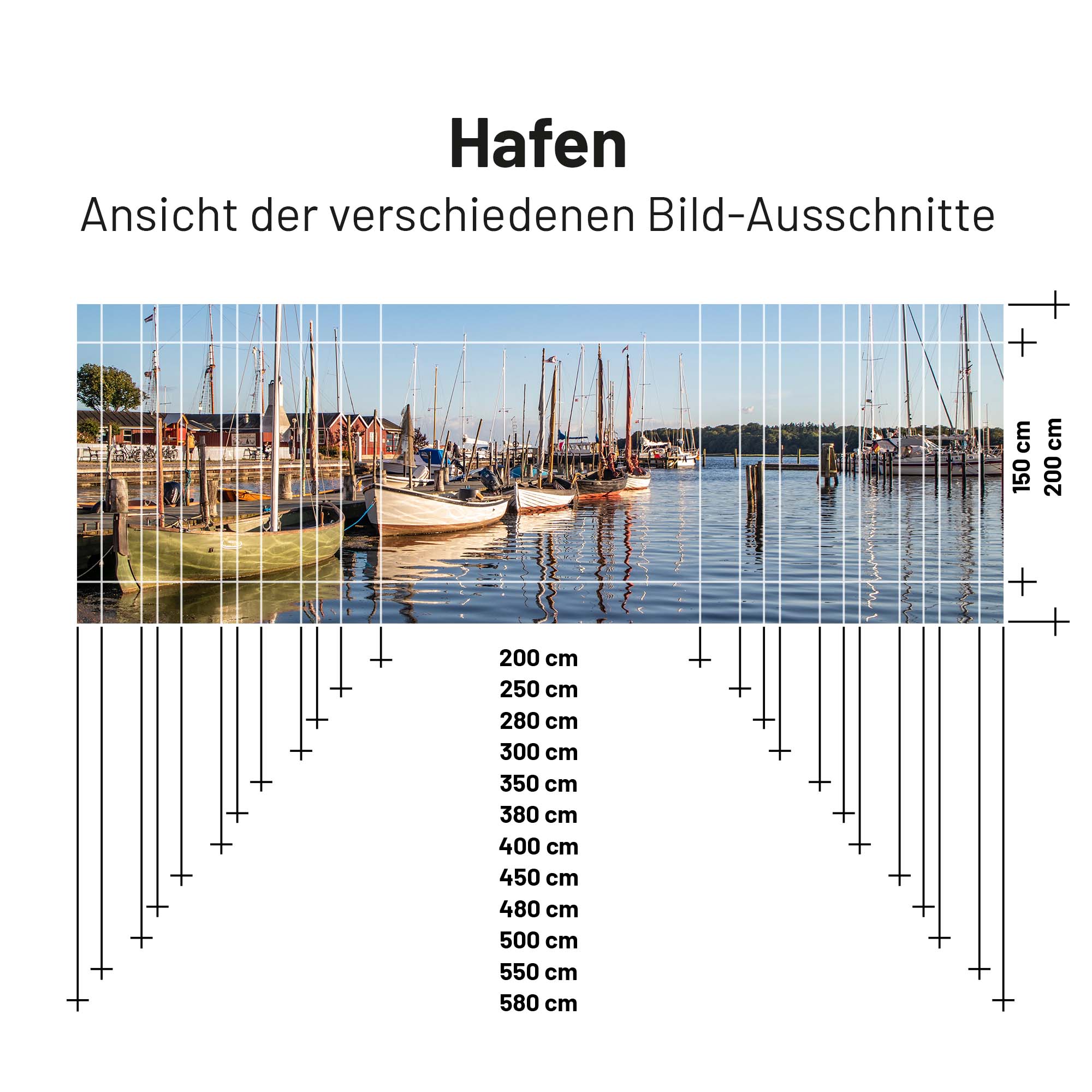 PVC Camping Sonnenschutz - Motiv HAFEN 150cm Hoch