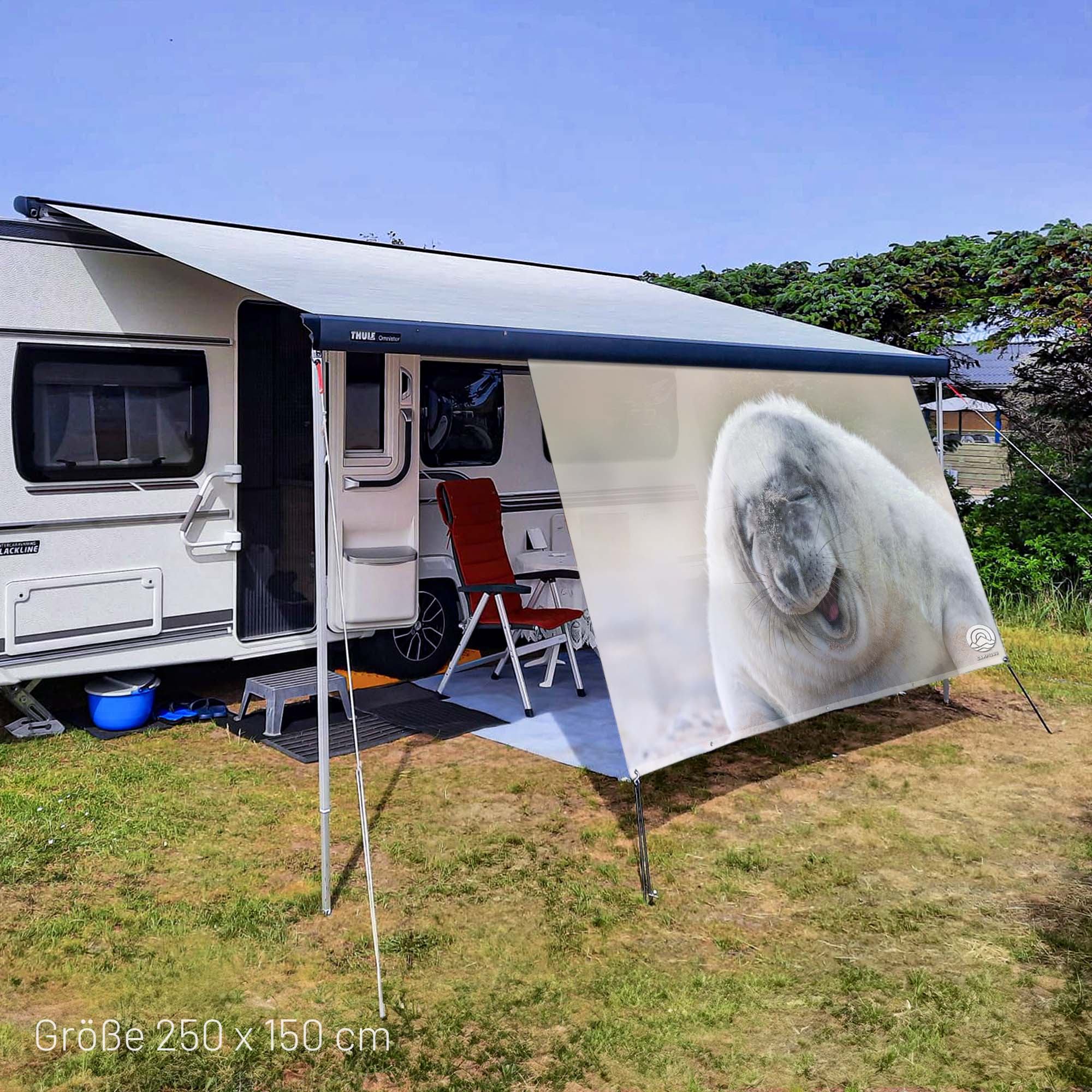 Protección solar de camping de PVC - motivo ROBBE 150 cm de alto