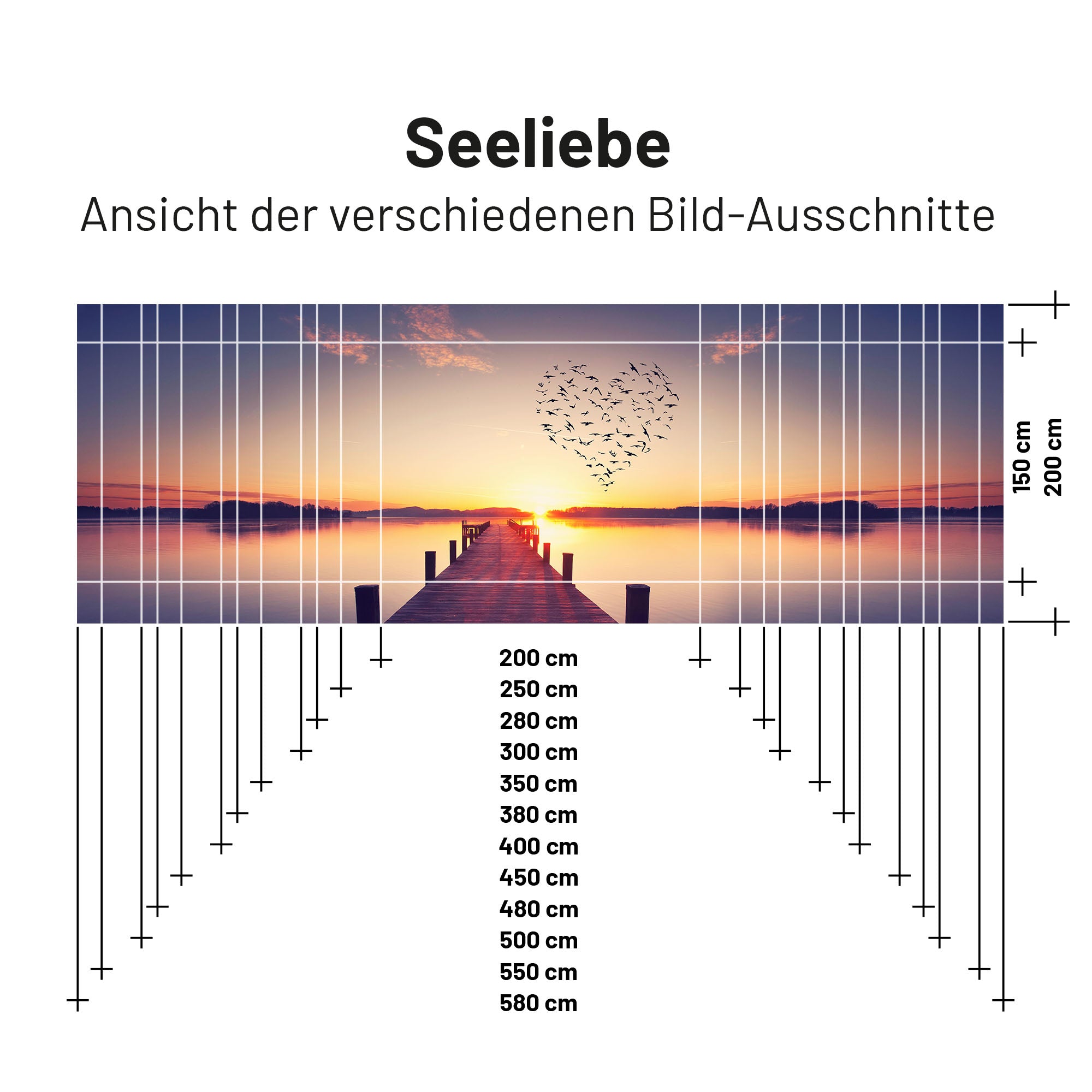 PVC Camping Sonnenschutz - Motiv SEELIEBE 150cm Hoch