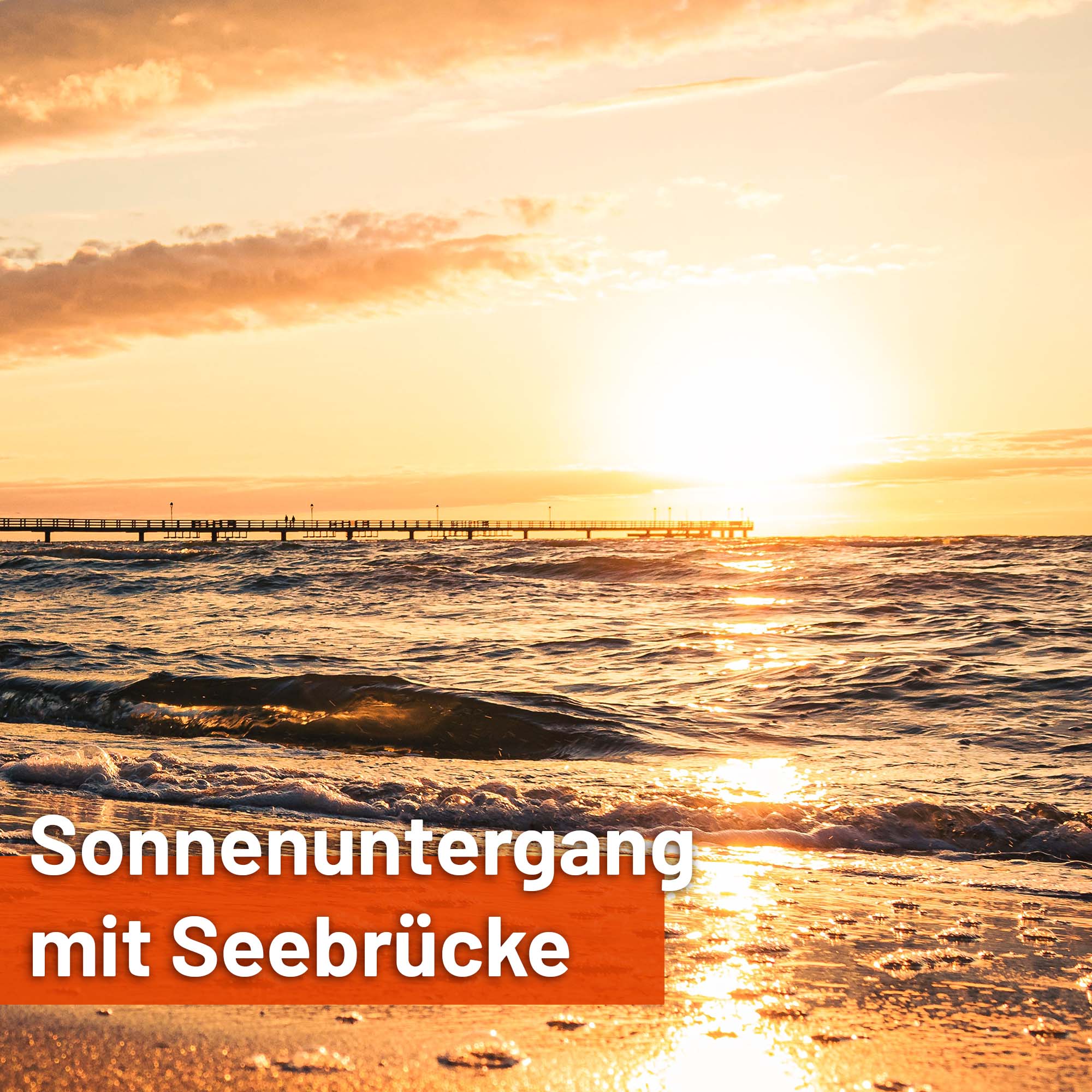 Restposten - Sonnensegel SONNENUNTERGANG MIT SEEBRÜCKE