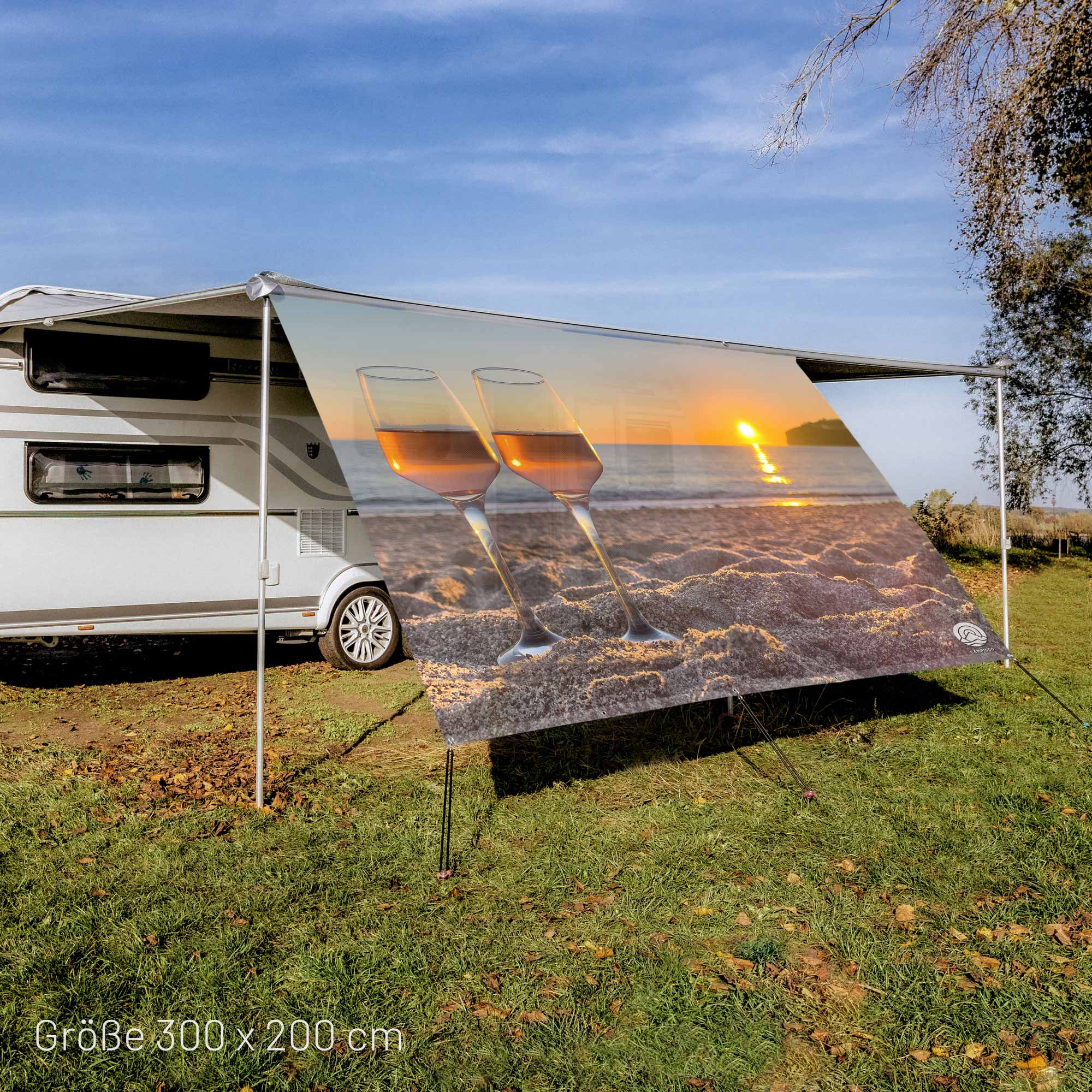Vela solar textil BEACH ROMANTIC 200cm de alto