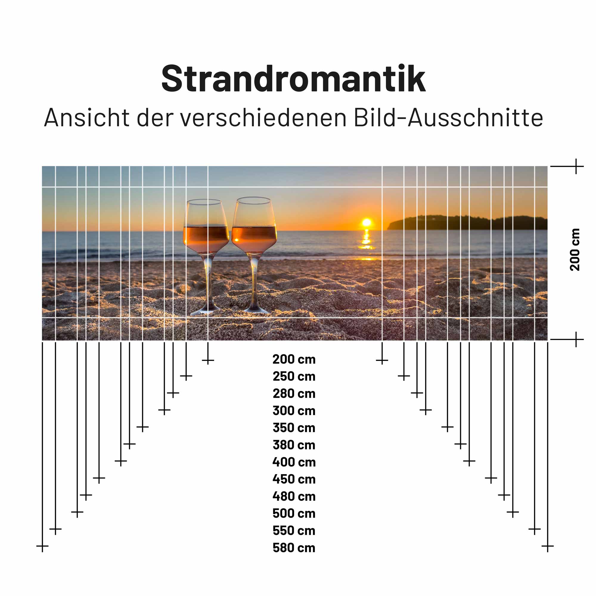 PVC Camping Sonnenschutz - Motiv STRANDROMANTIK 150cm Hoch
