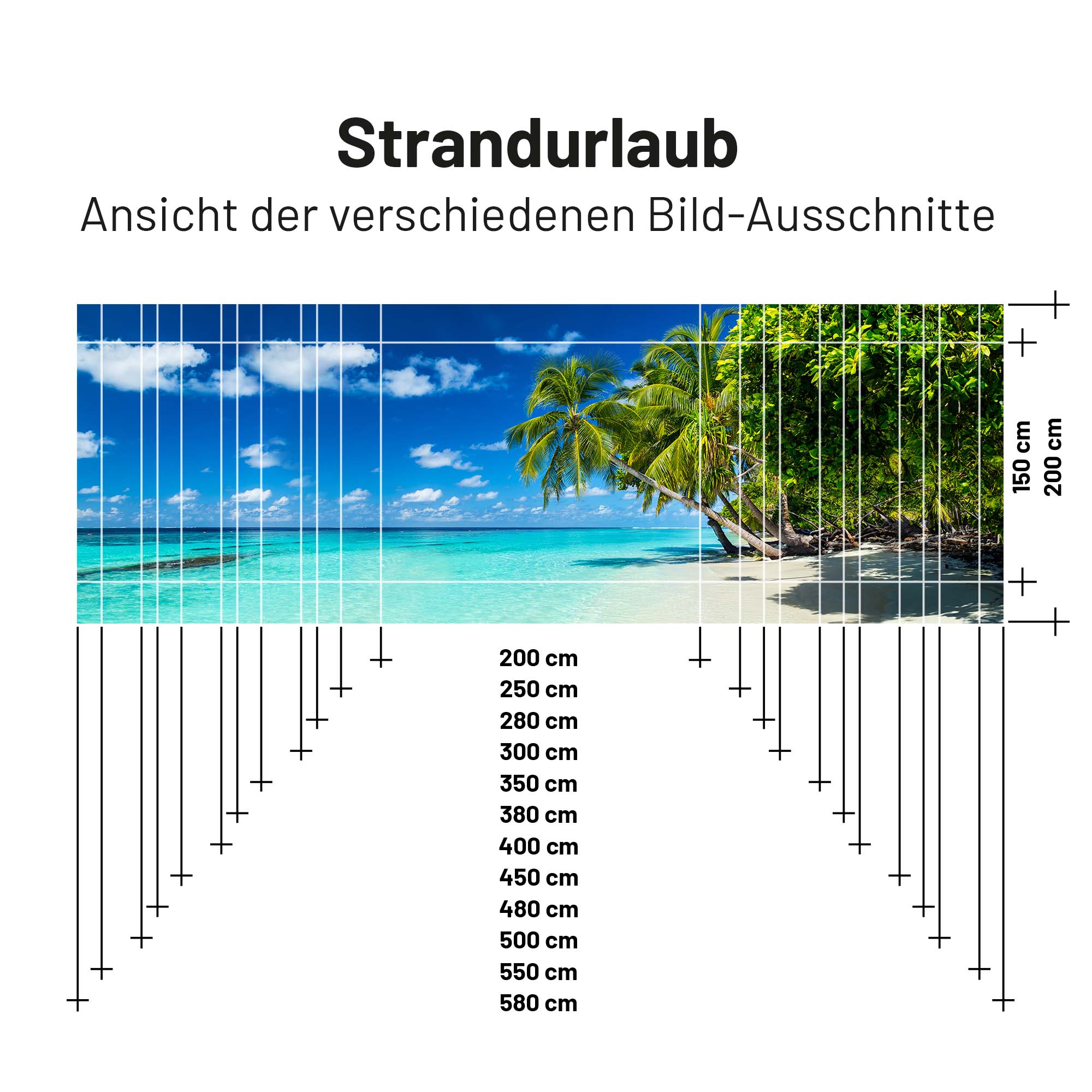 PVC Camping Sonnenschutz - Motiv STRANDURLAUB 150cm Hoch