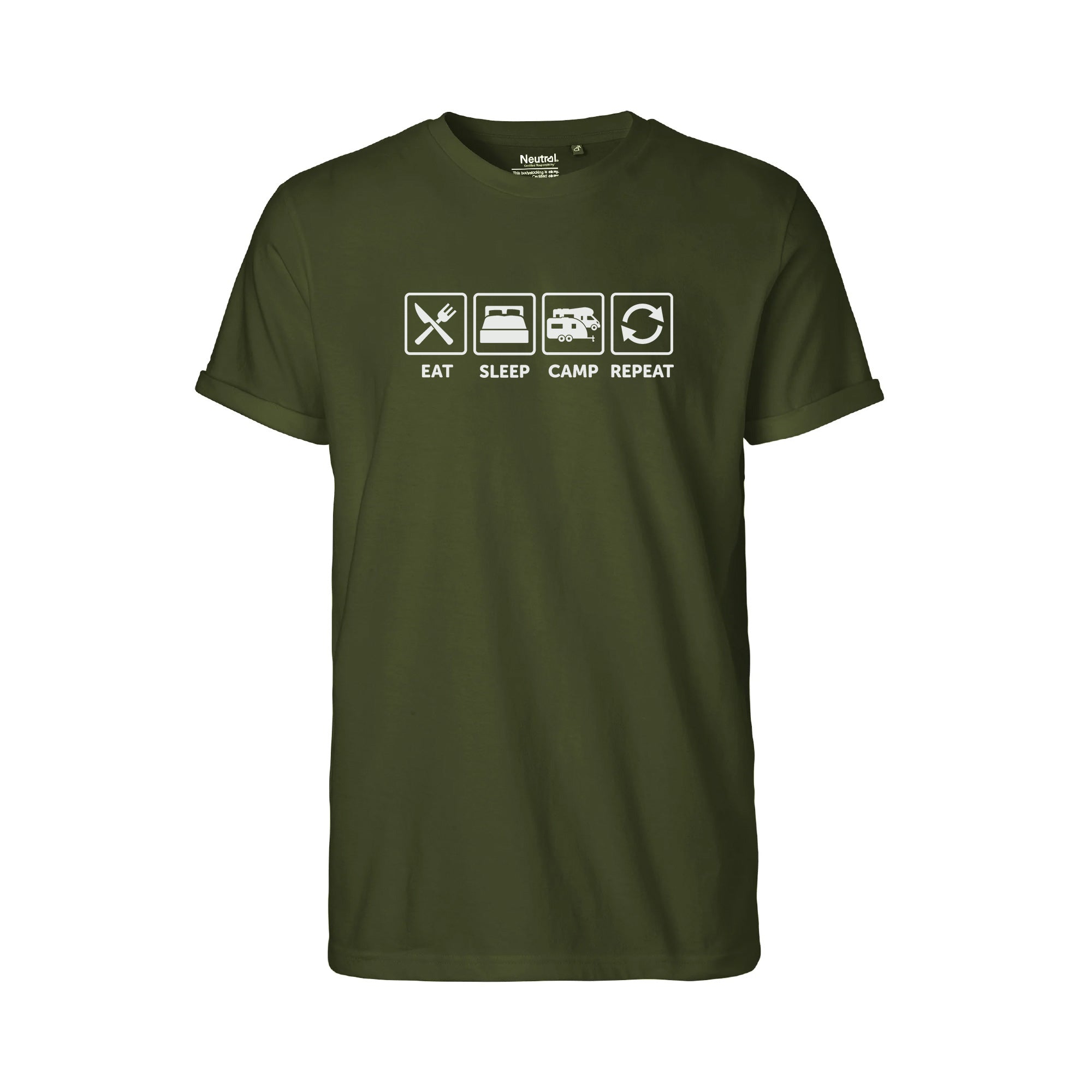 Camper T-Shirt "Eat Sleep Camp Repeat"